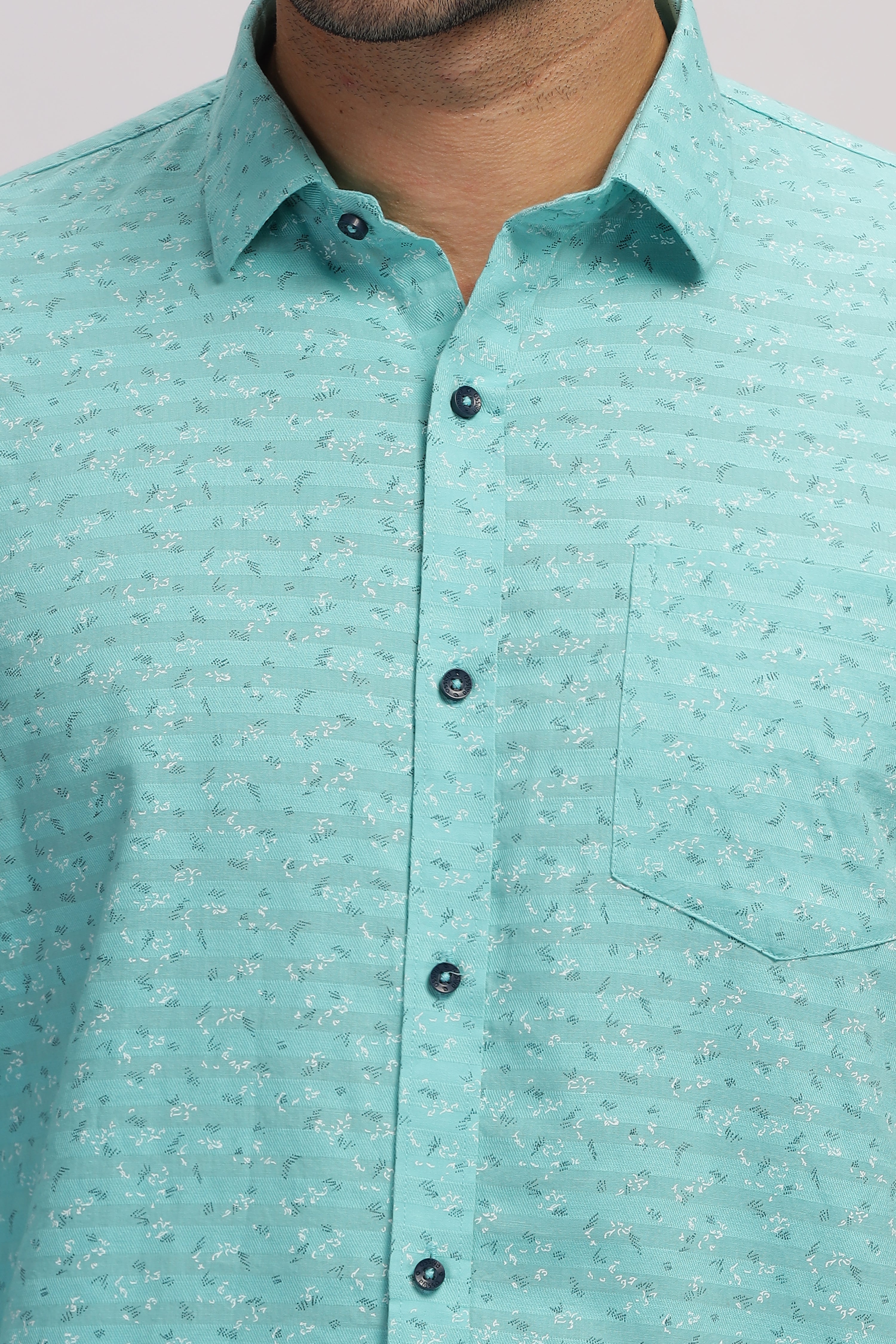 Printed slim fit Blue shirt