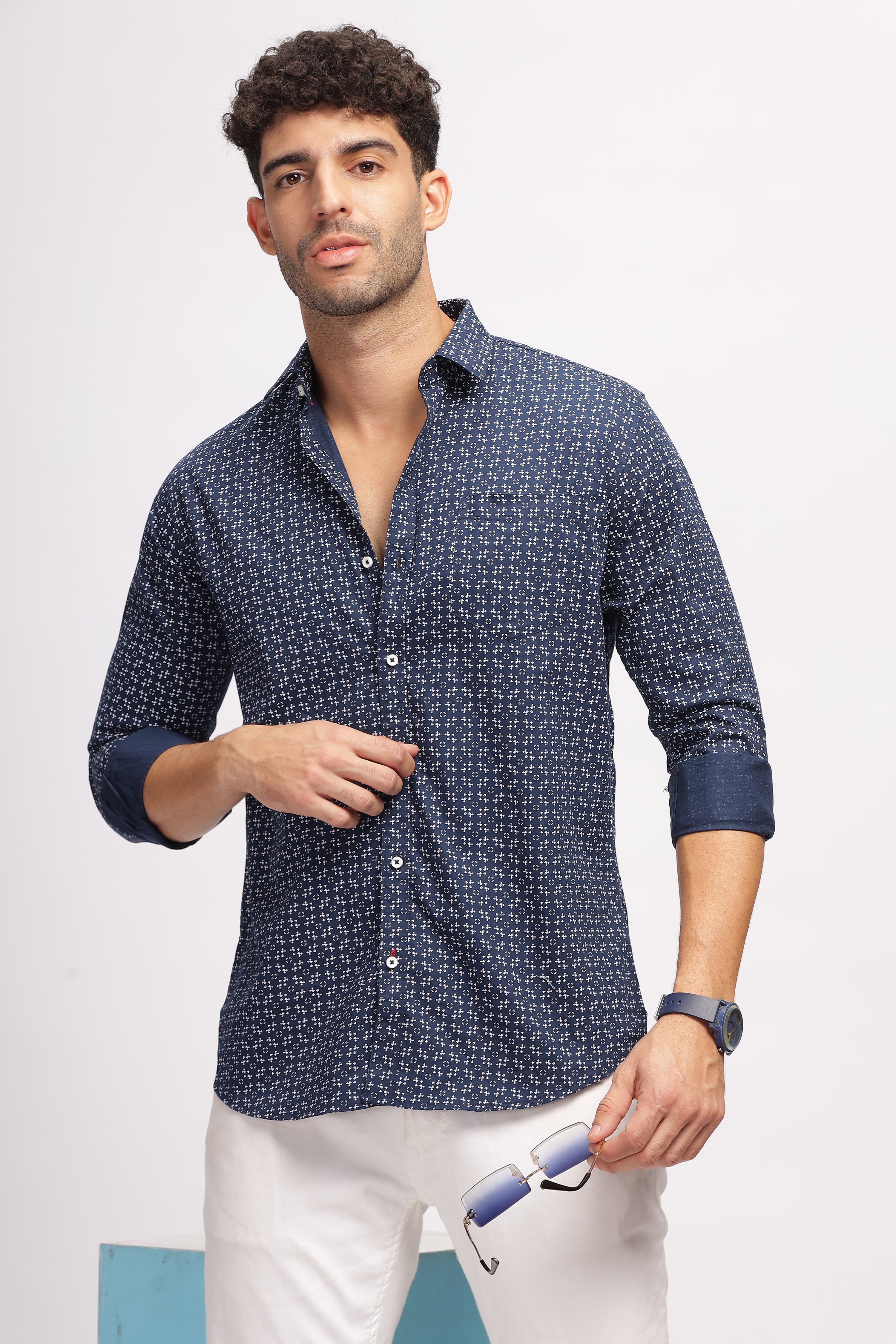 Exclusive Printed Blue Shirt