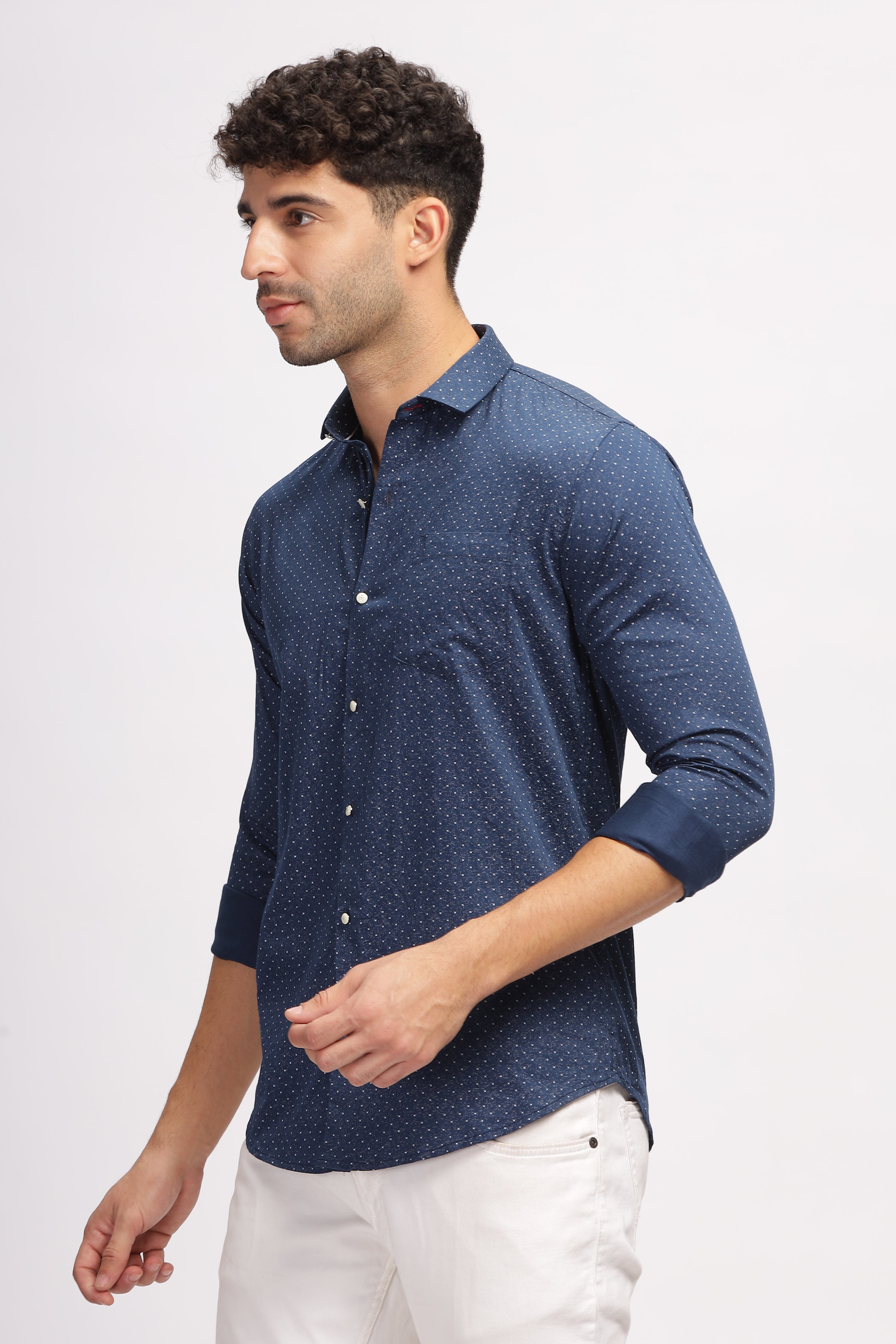 Blue Dotted Print shirt