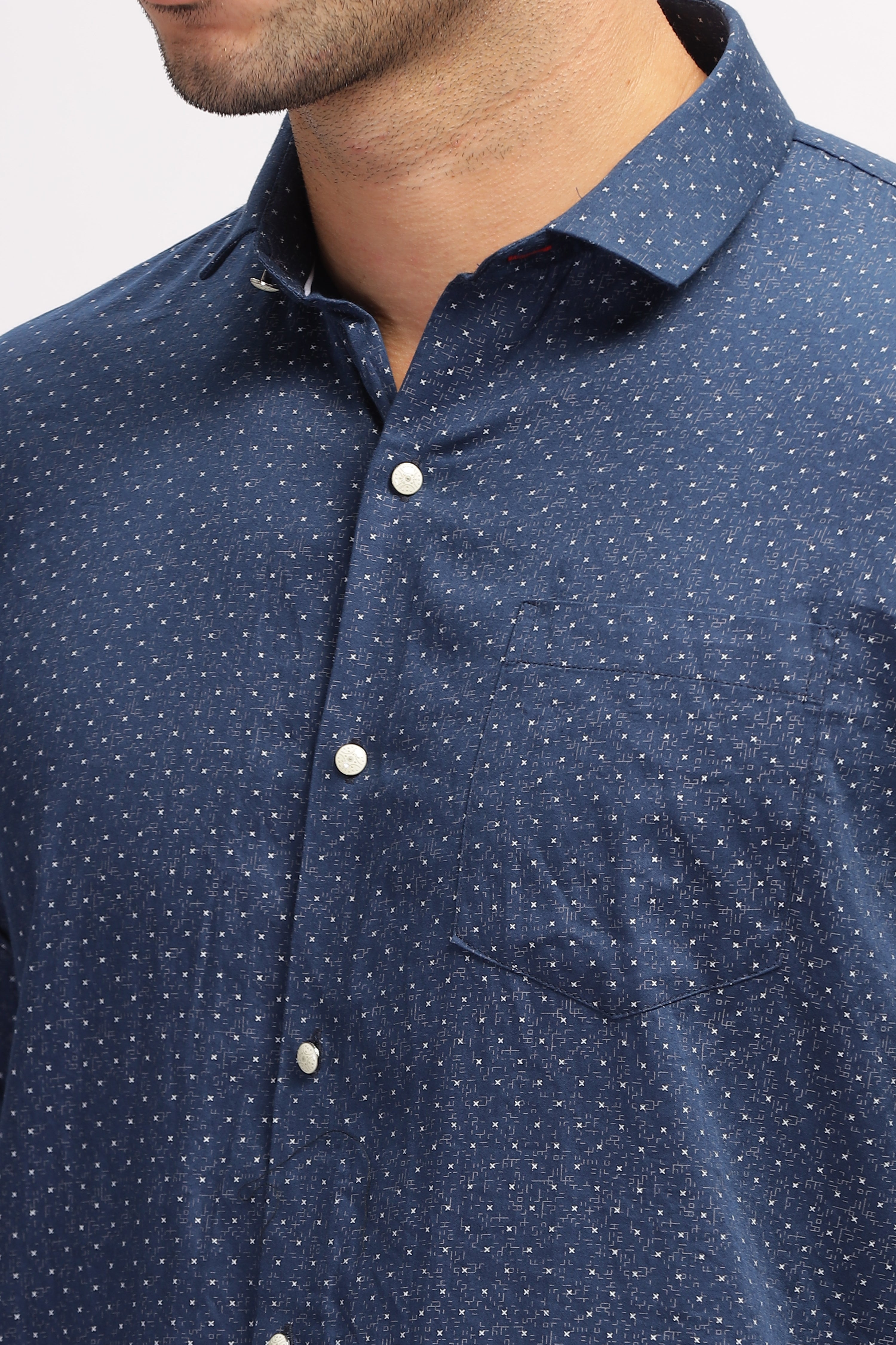 Blue Dotted Print shirt