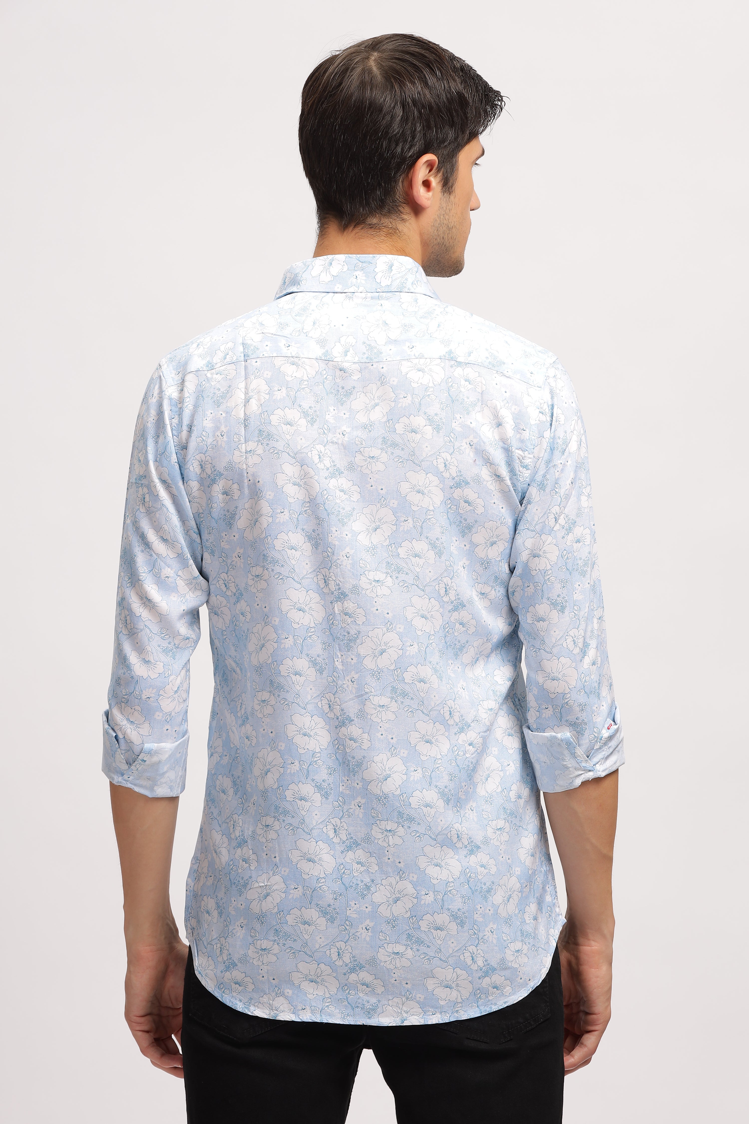 Crushed Floral Effective Blue shirt