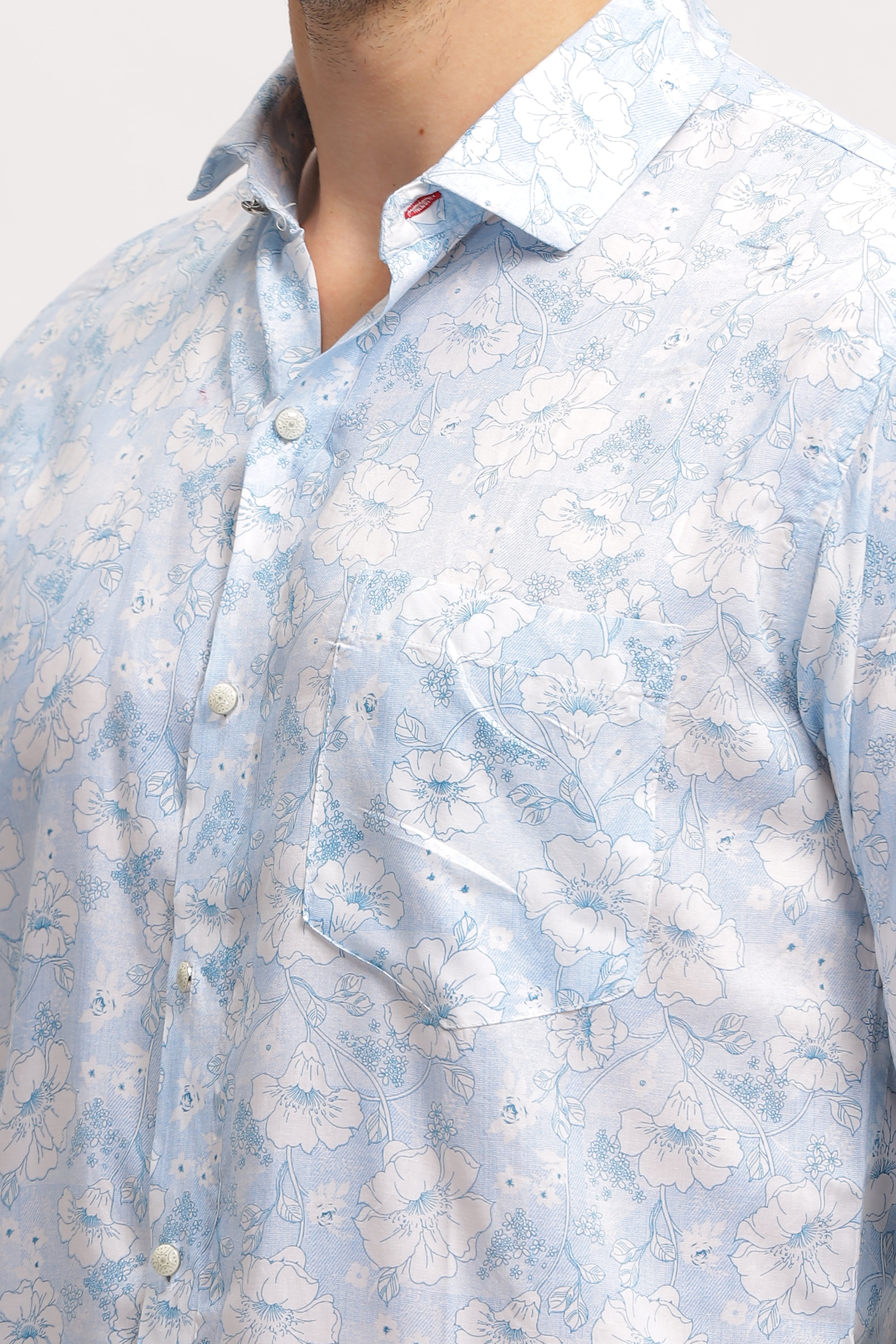 Crushed Floral Effective Blue shirt