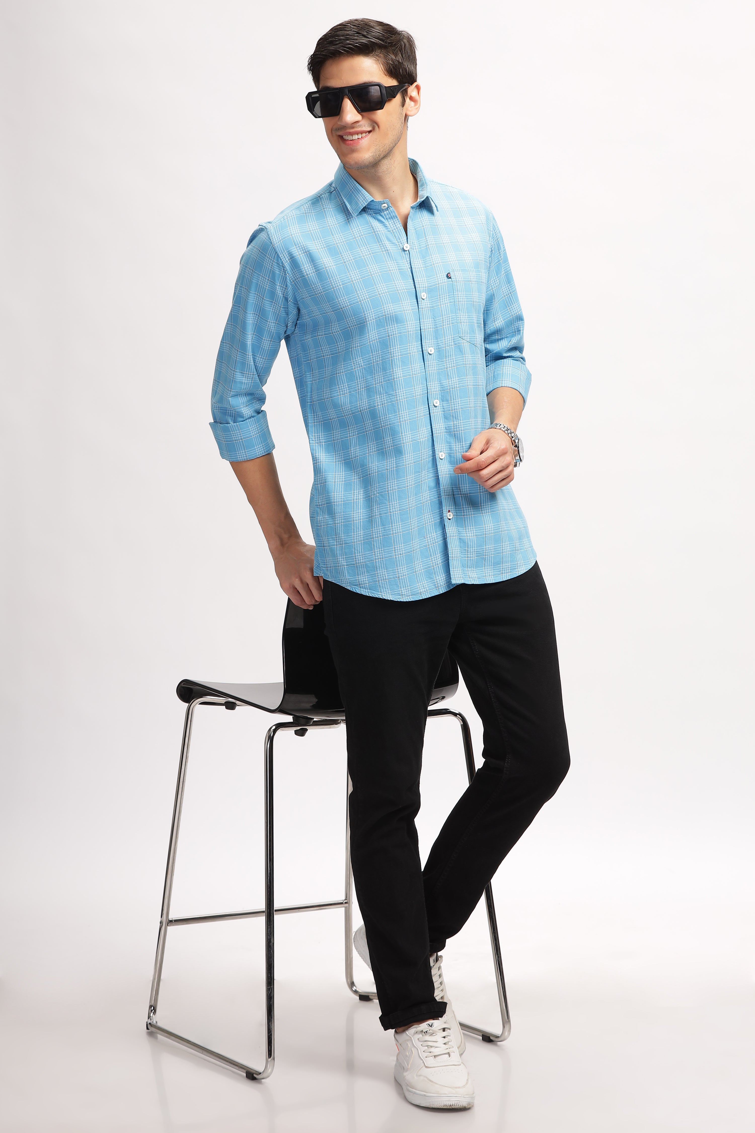 Quanta Blue Checks Shirt