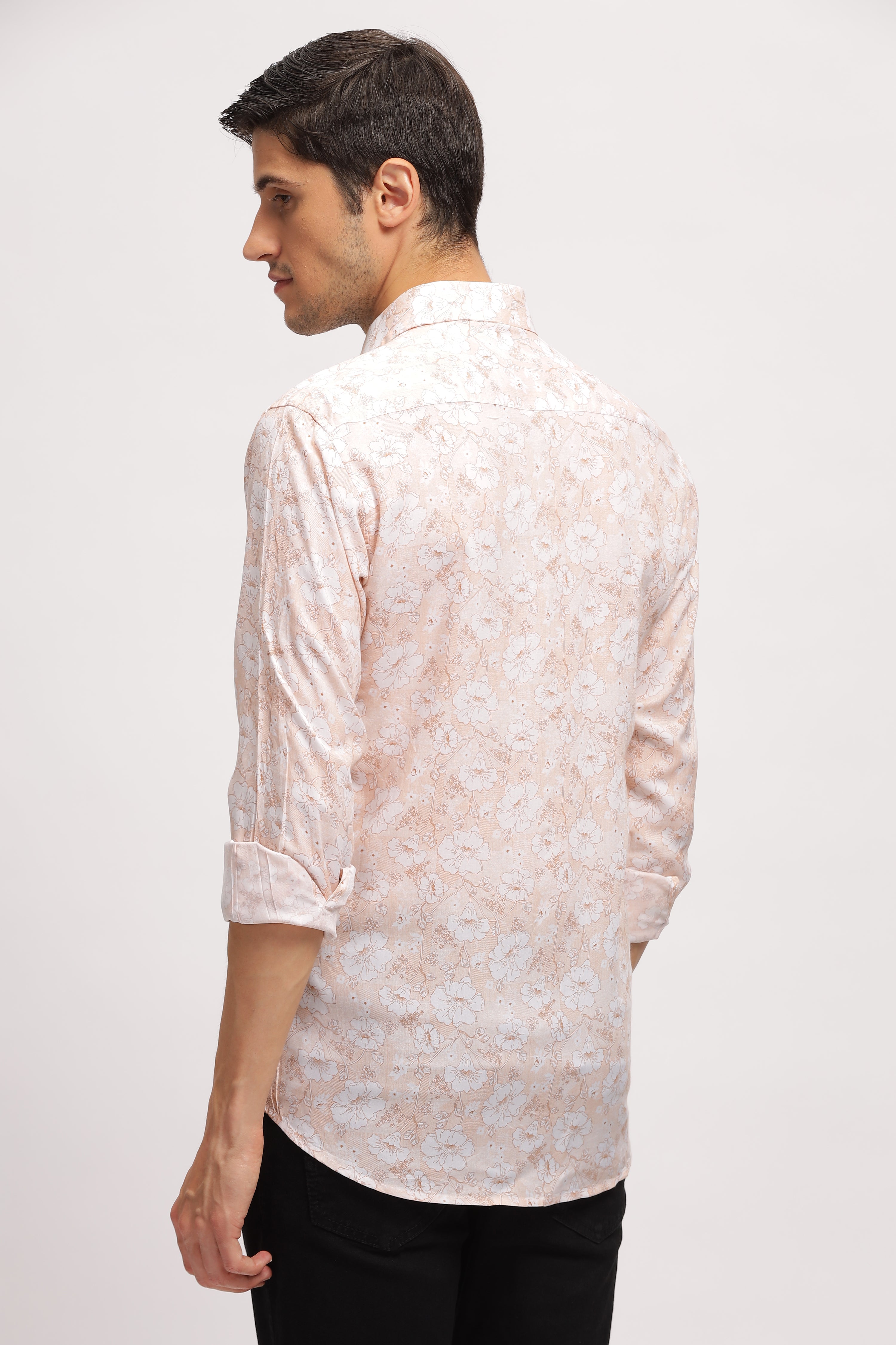 Crushed Floral Effective Pink Shirt