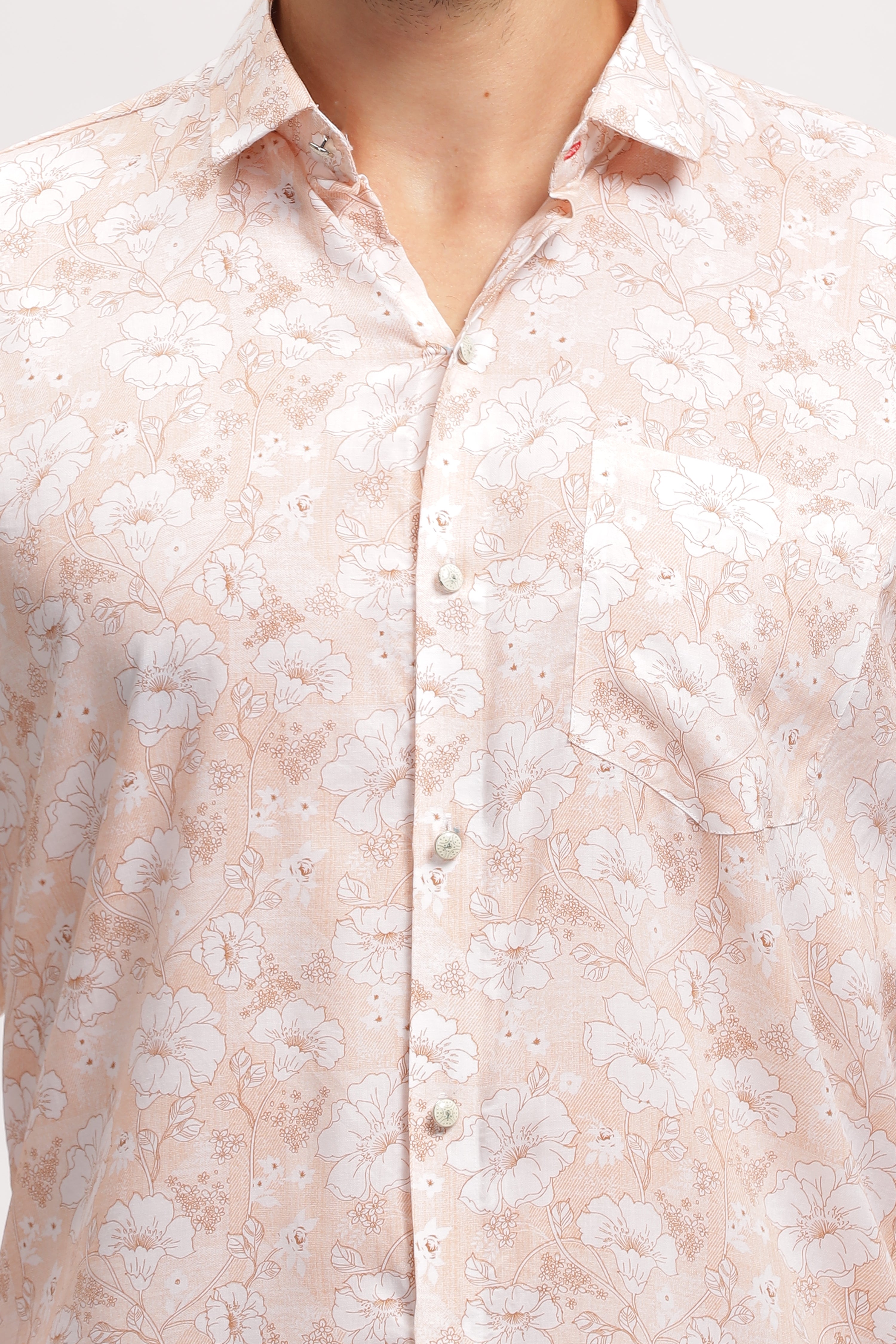 Crushed Floral Effective Pink Shirt