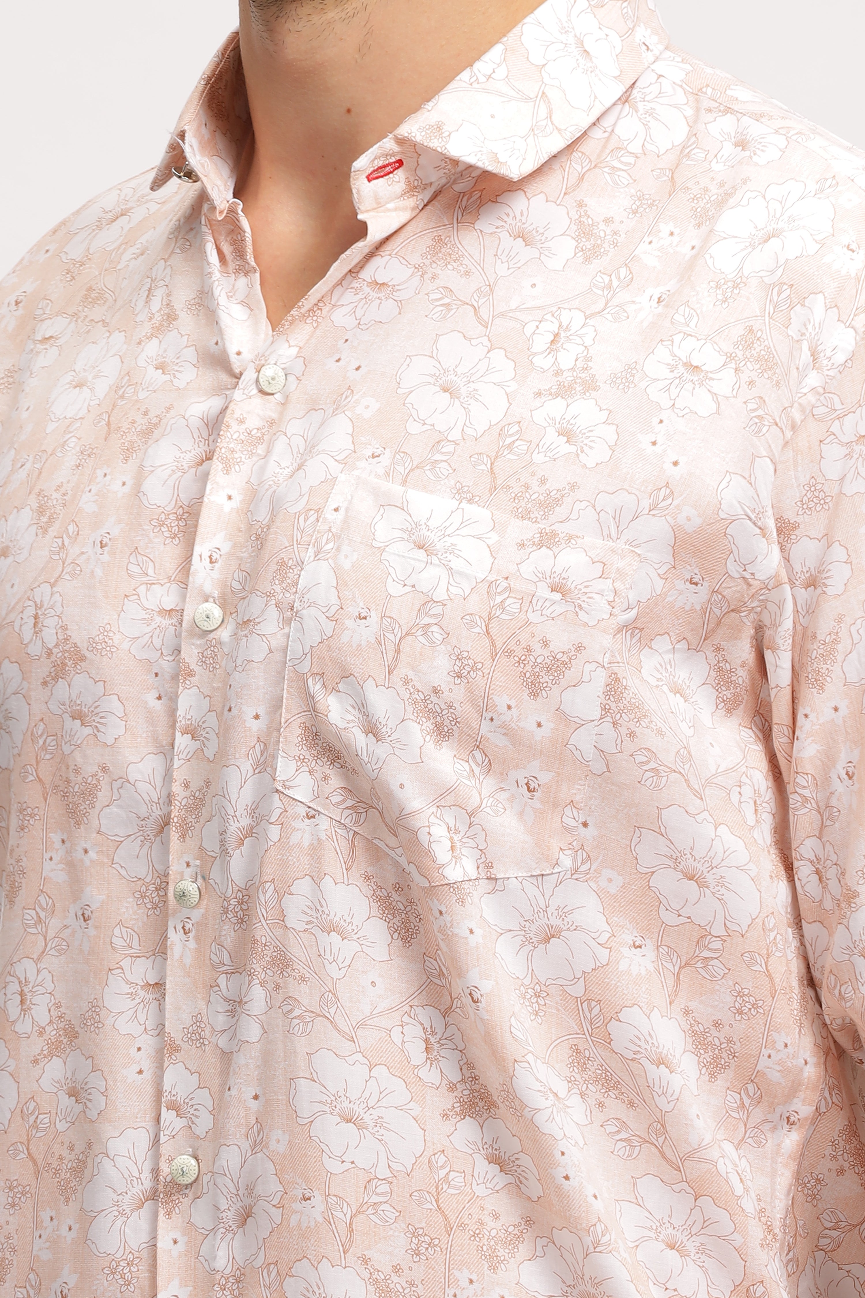 Crushed Floral Effective Pink Shirt