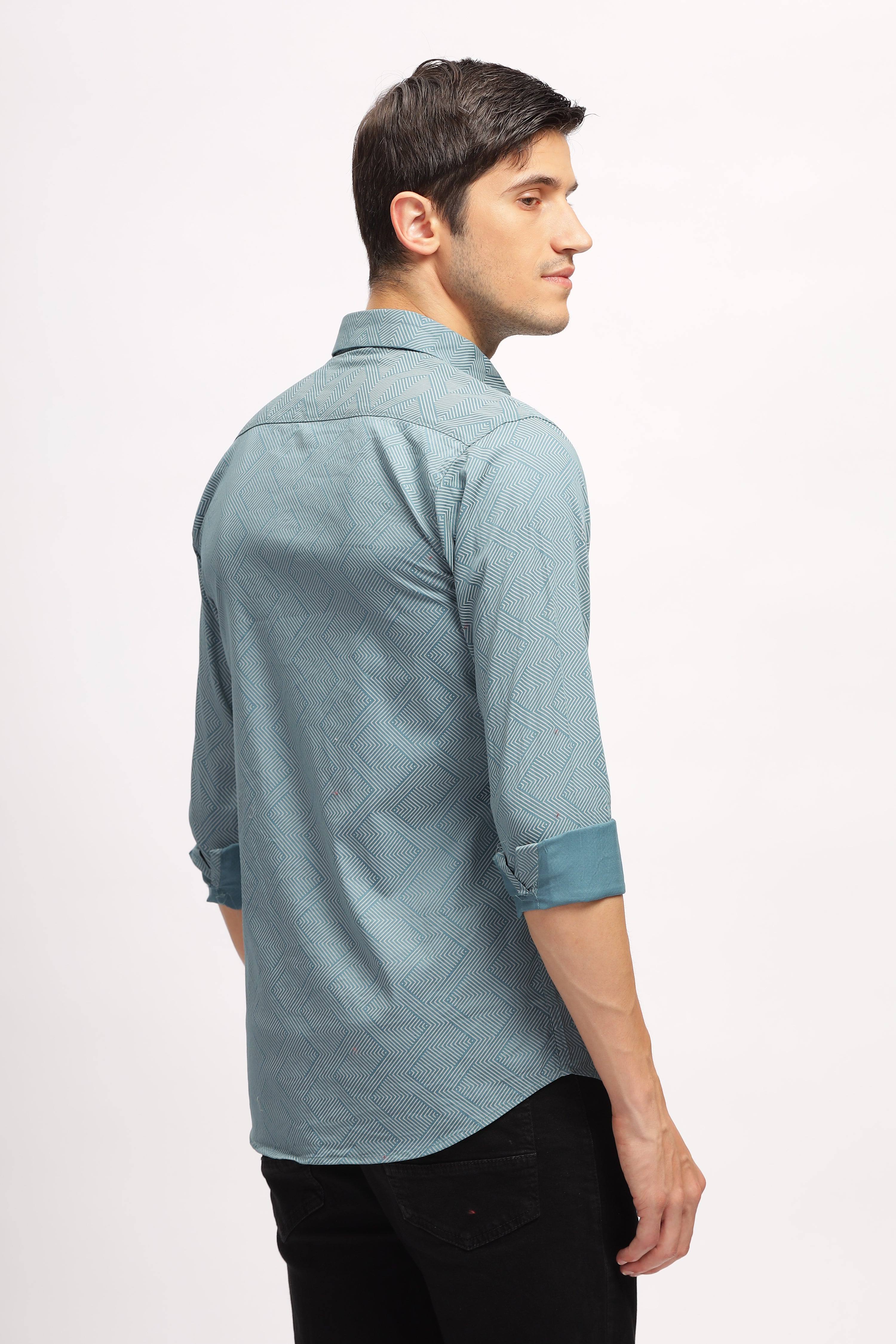 Arrow Array Blue Printed Shirt