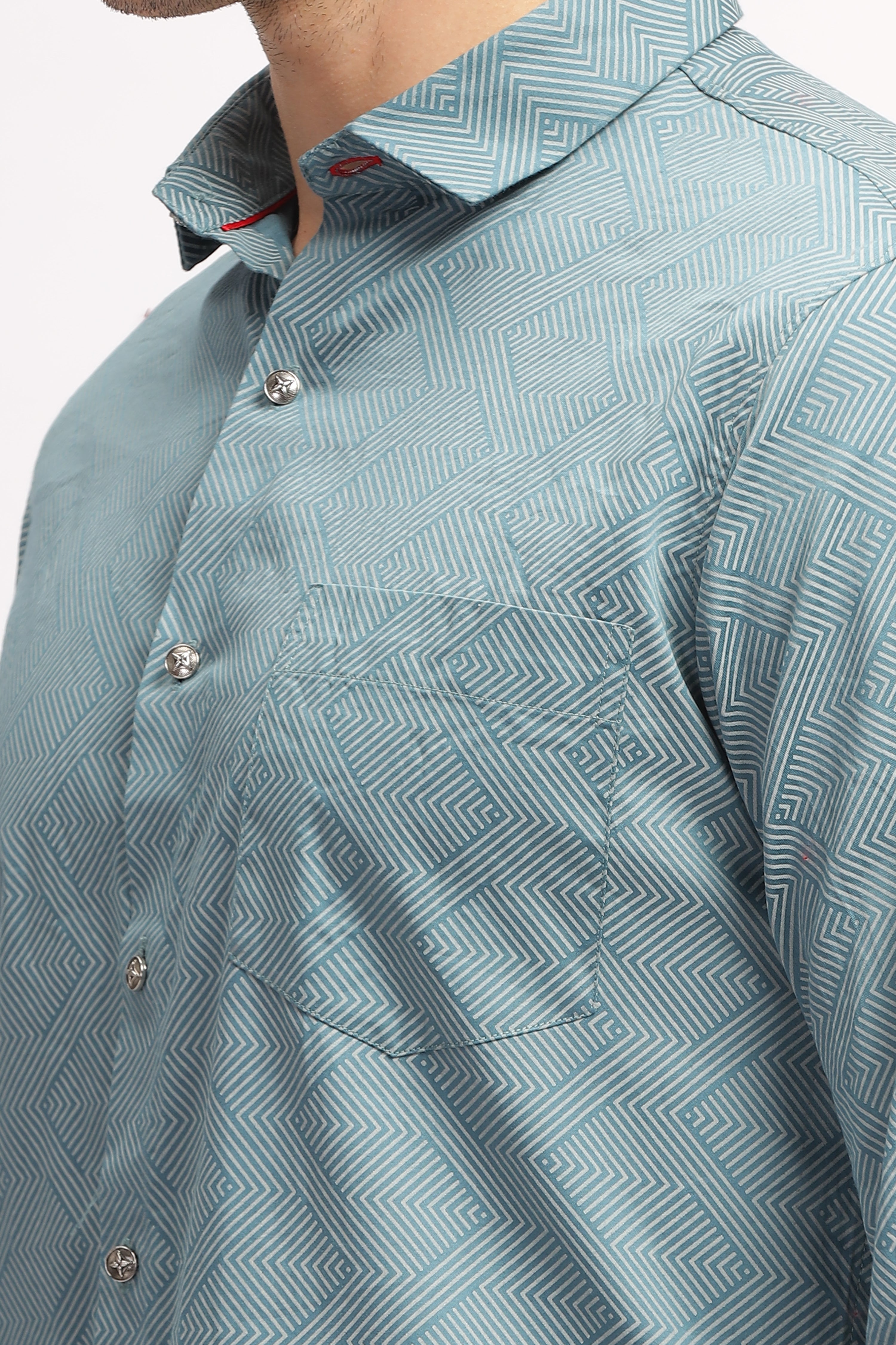 Arrow Array Blue Printed Shirt