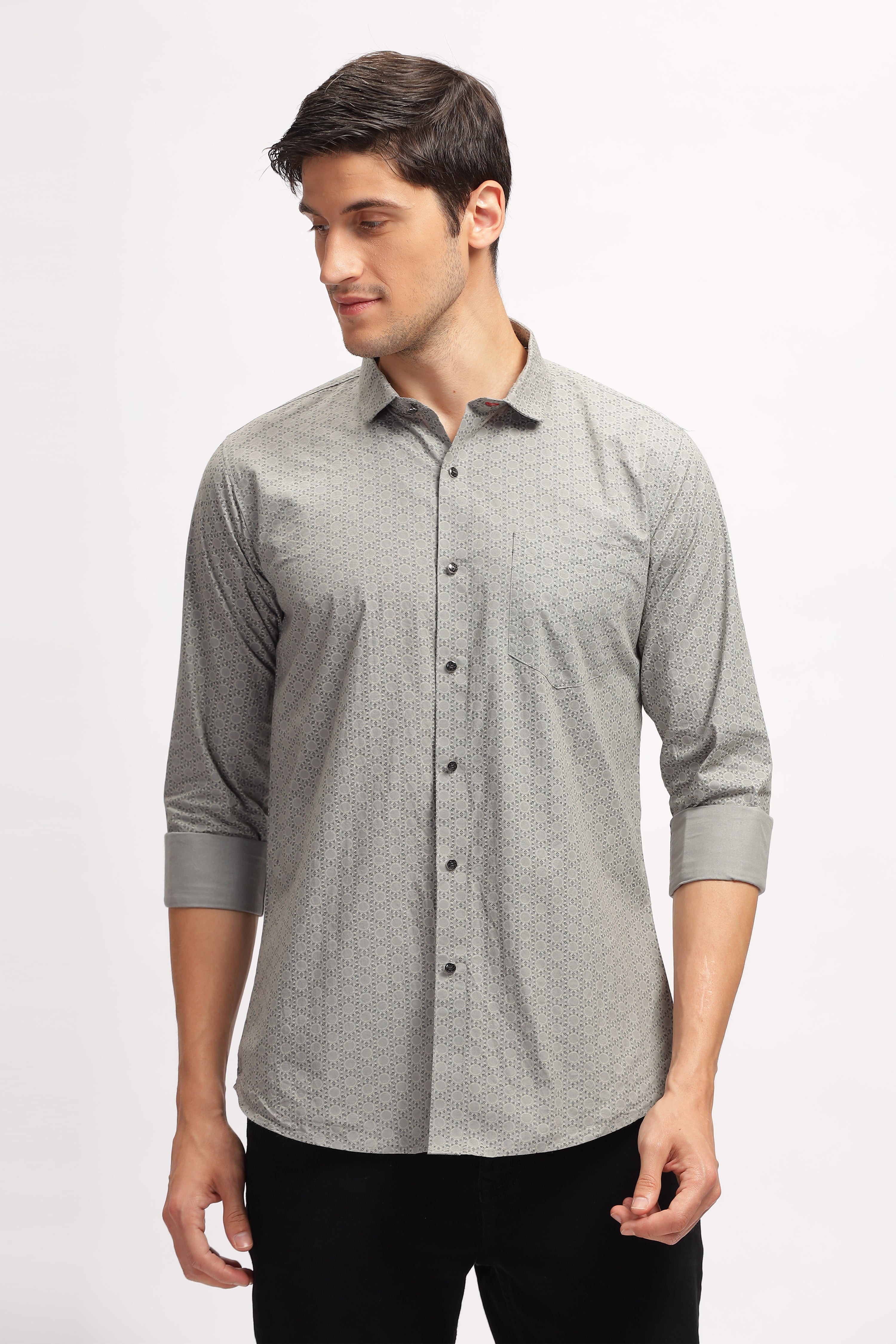 Sun Printed Grey Shirt