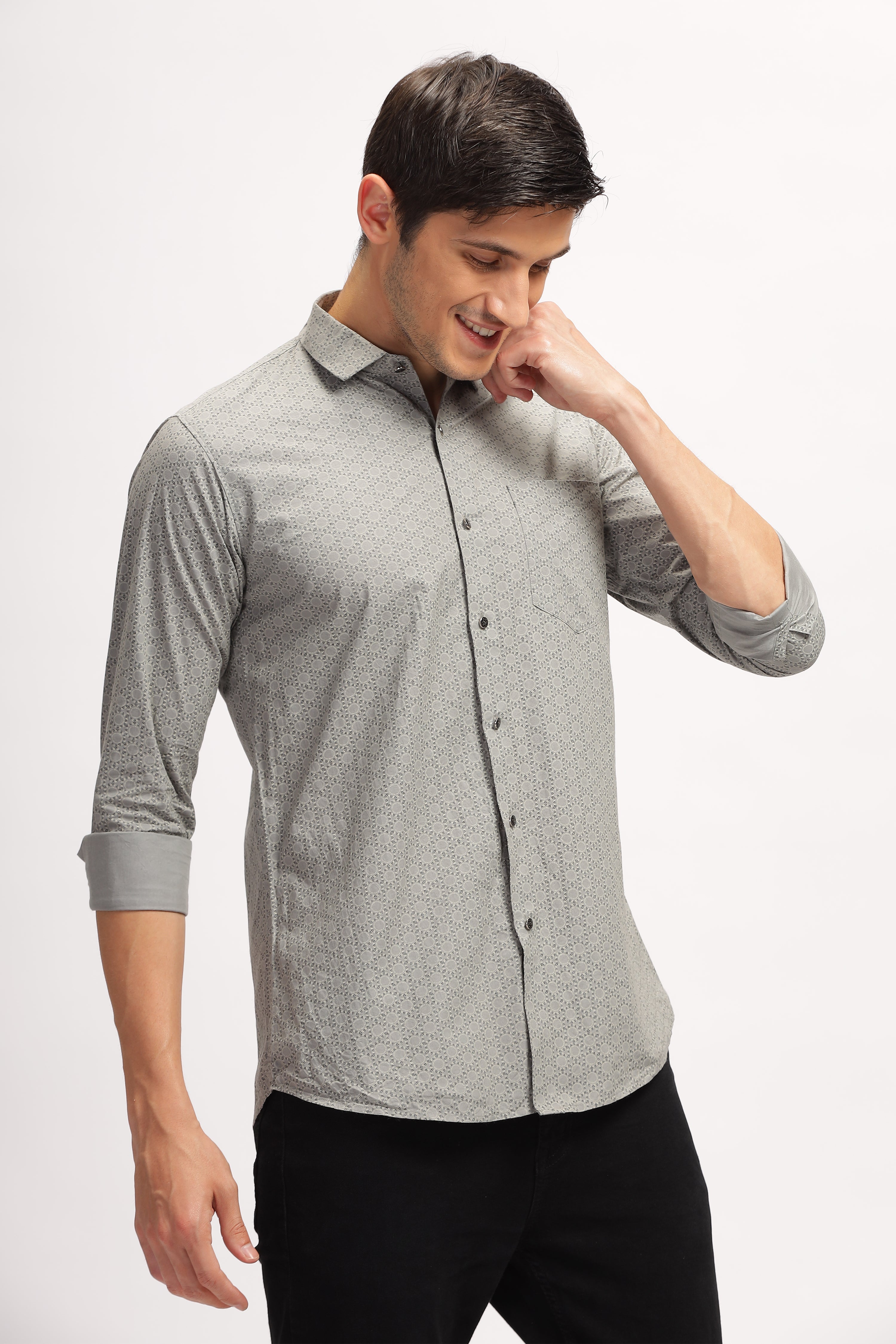 Sun Printed Grey Shirt