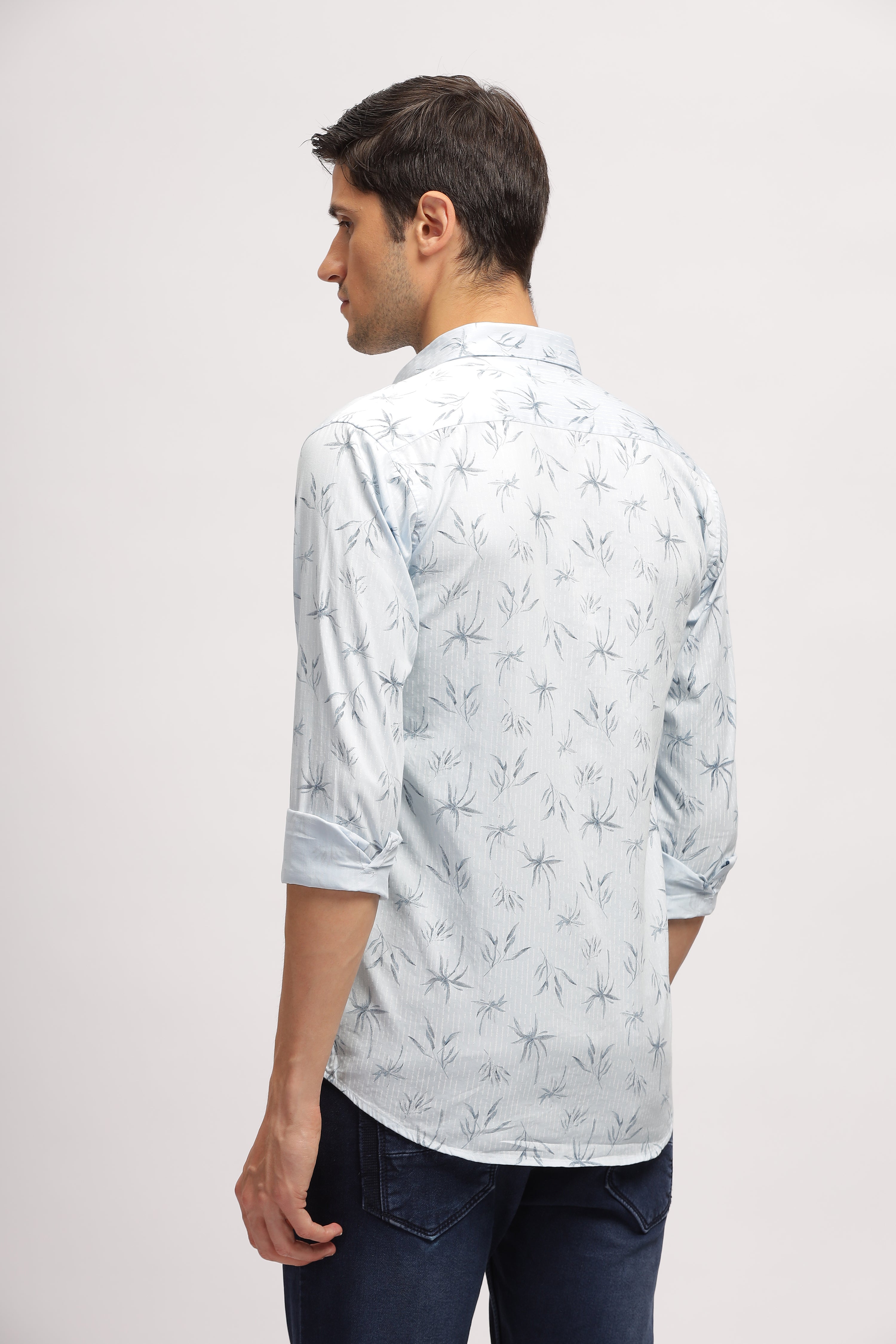 Eco Print Slate White Shirt