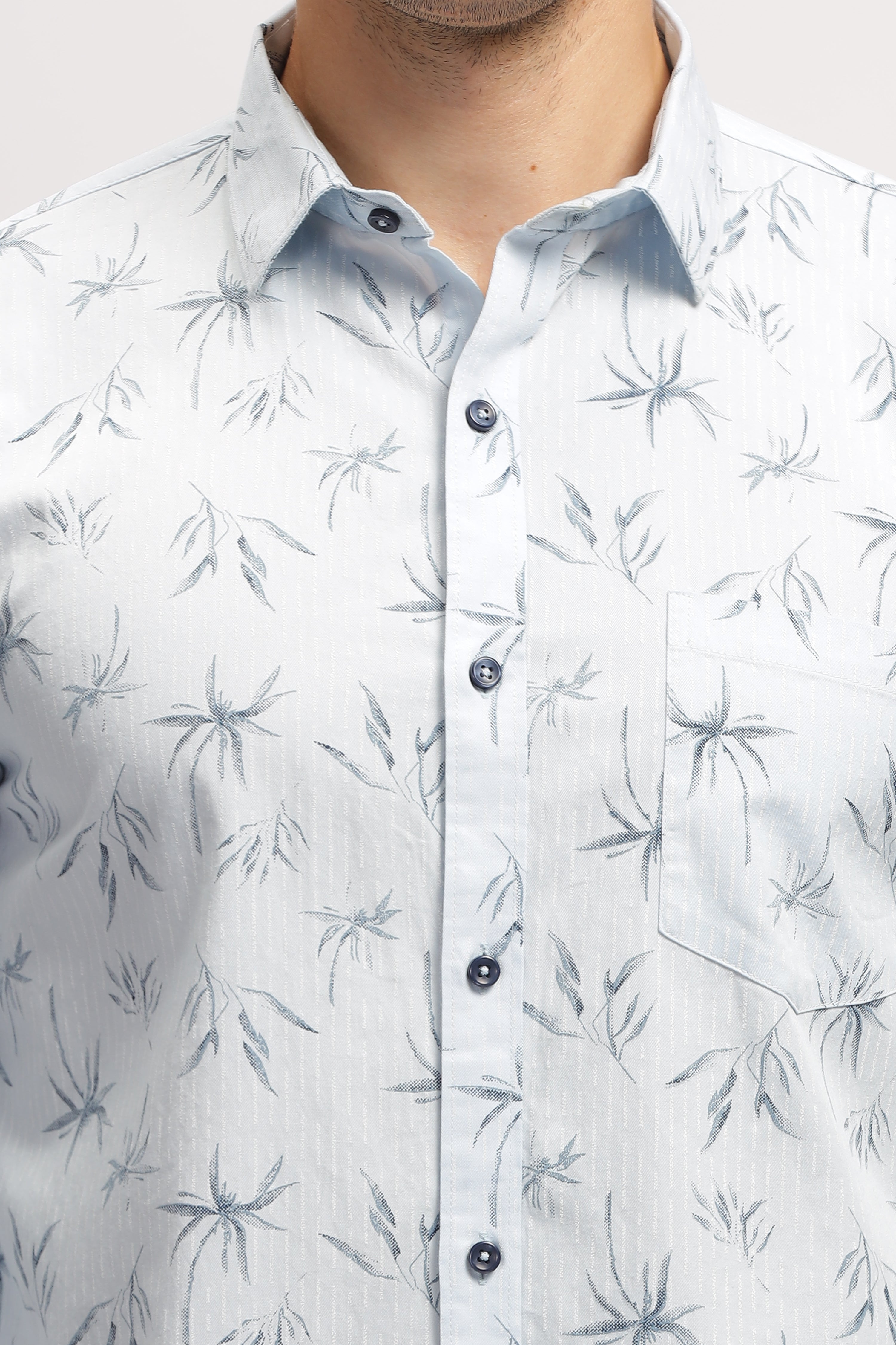 Eco Print Slate White Shirt