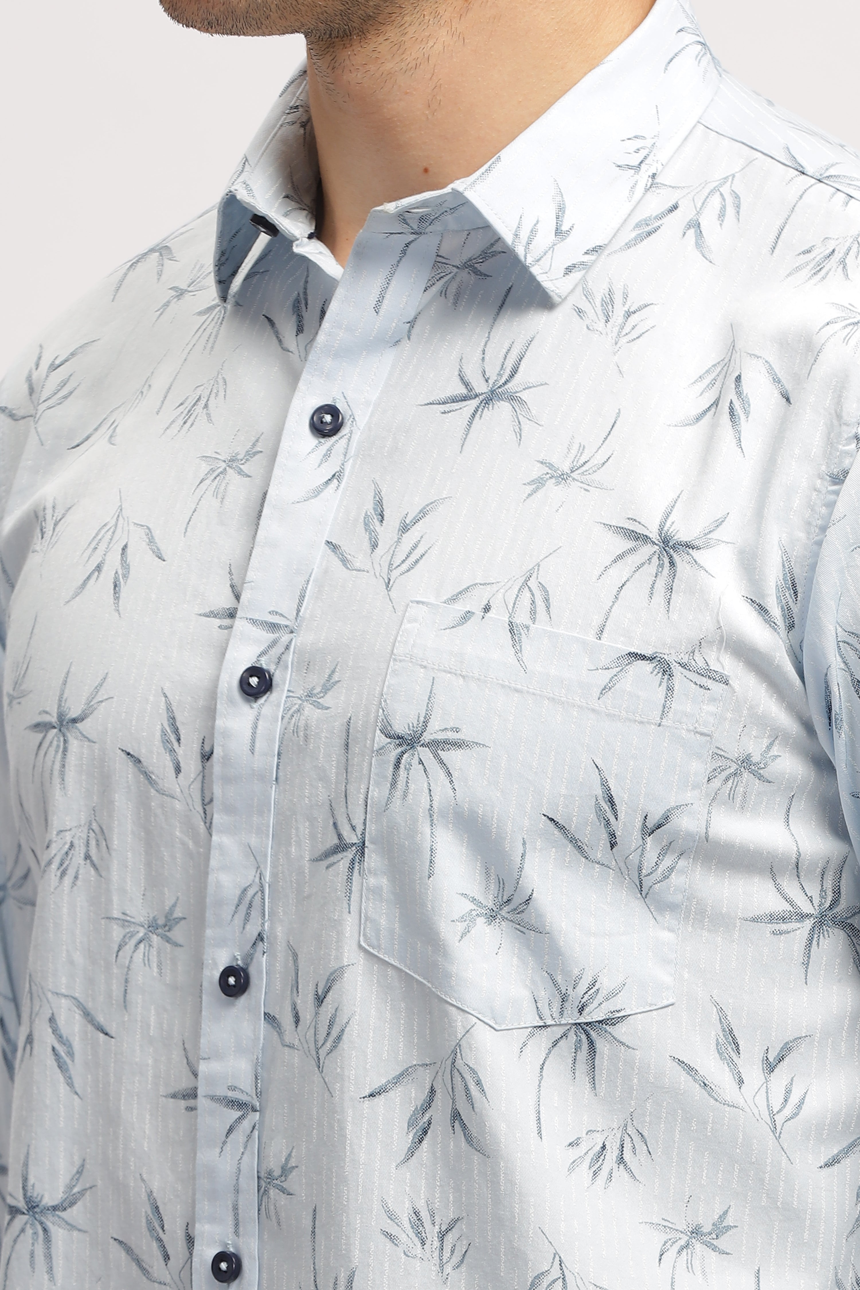 Eco Print Slate White Shirt