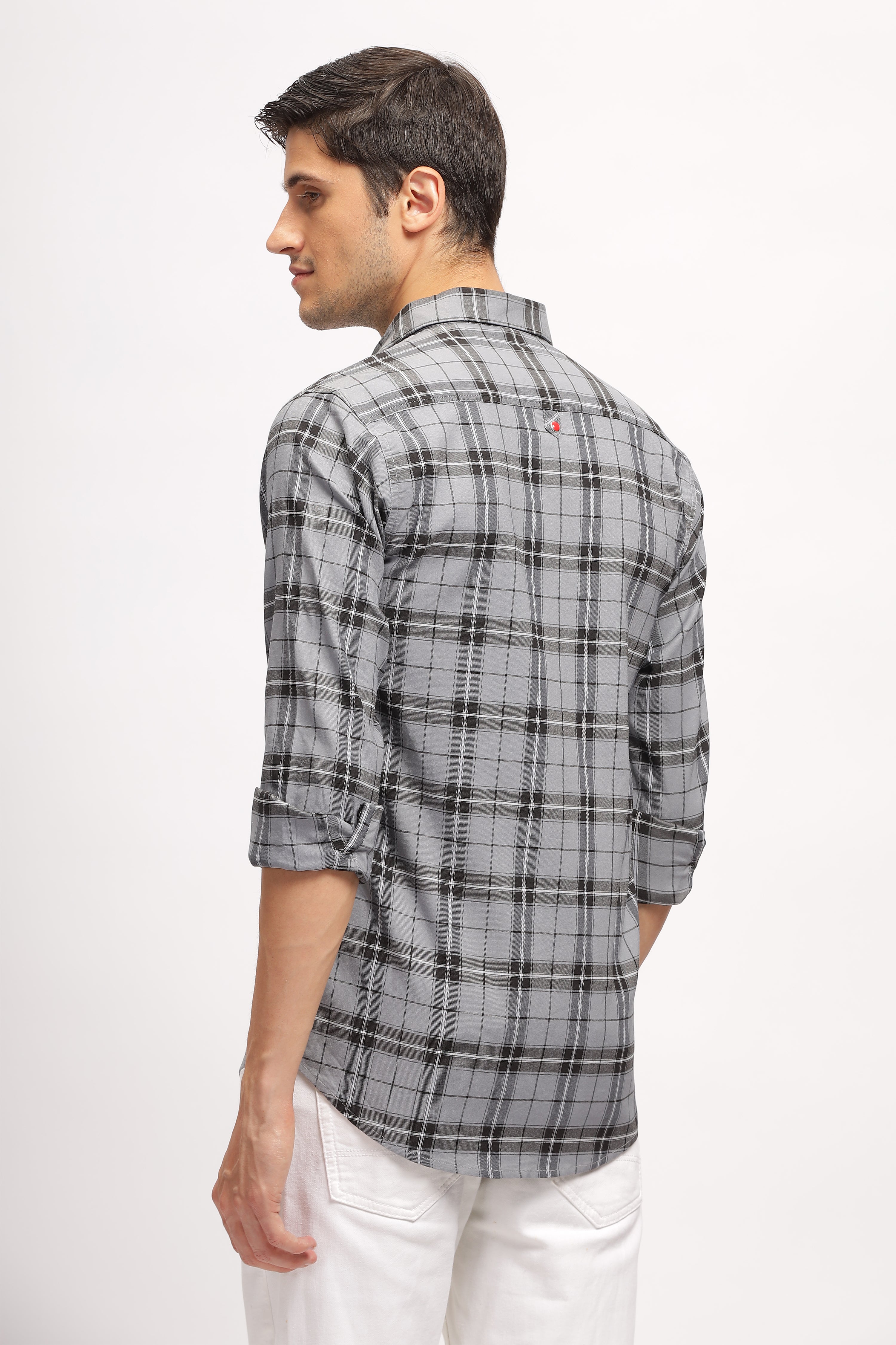 Bold Square Grey Checks Shirt