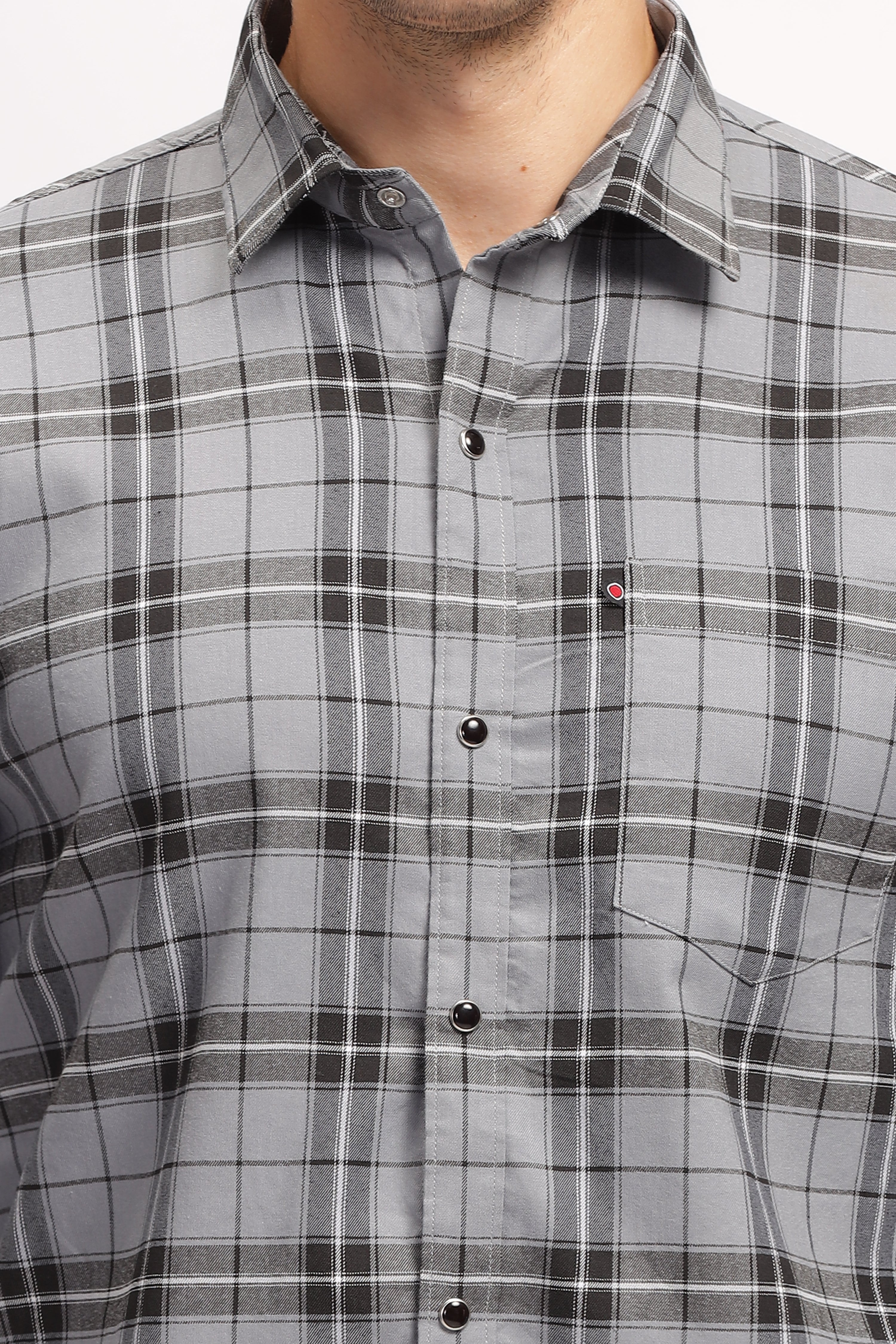 Bold Square Grey Checks Shirt