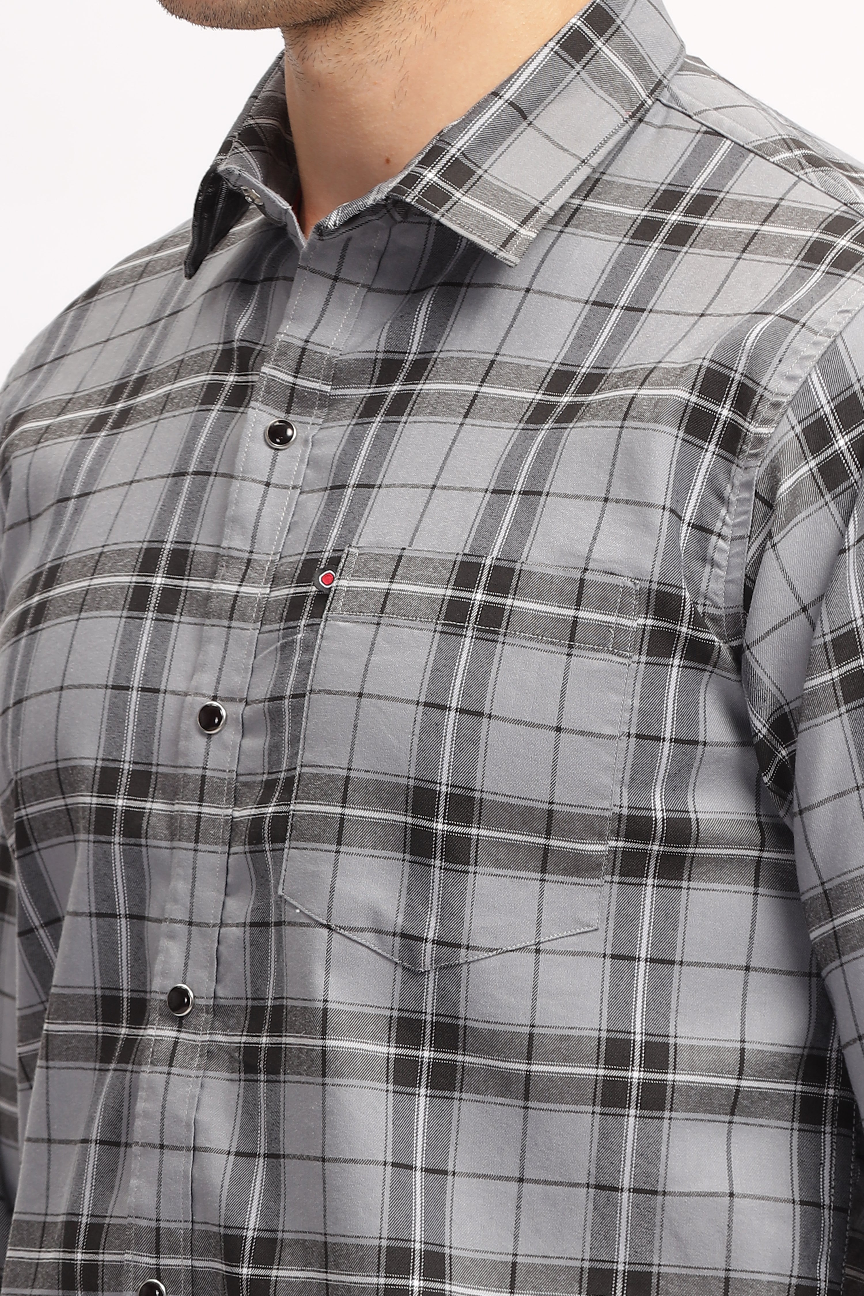 Bold Square Grey Checks Shirt