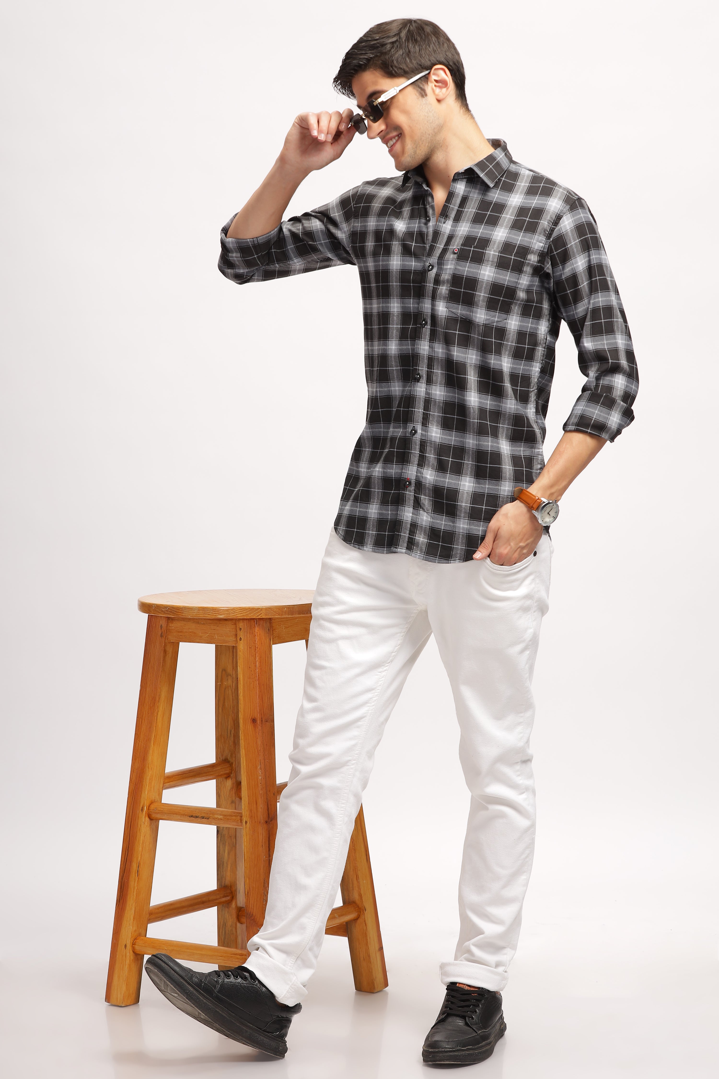 Bold Square Black Checks Shirt