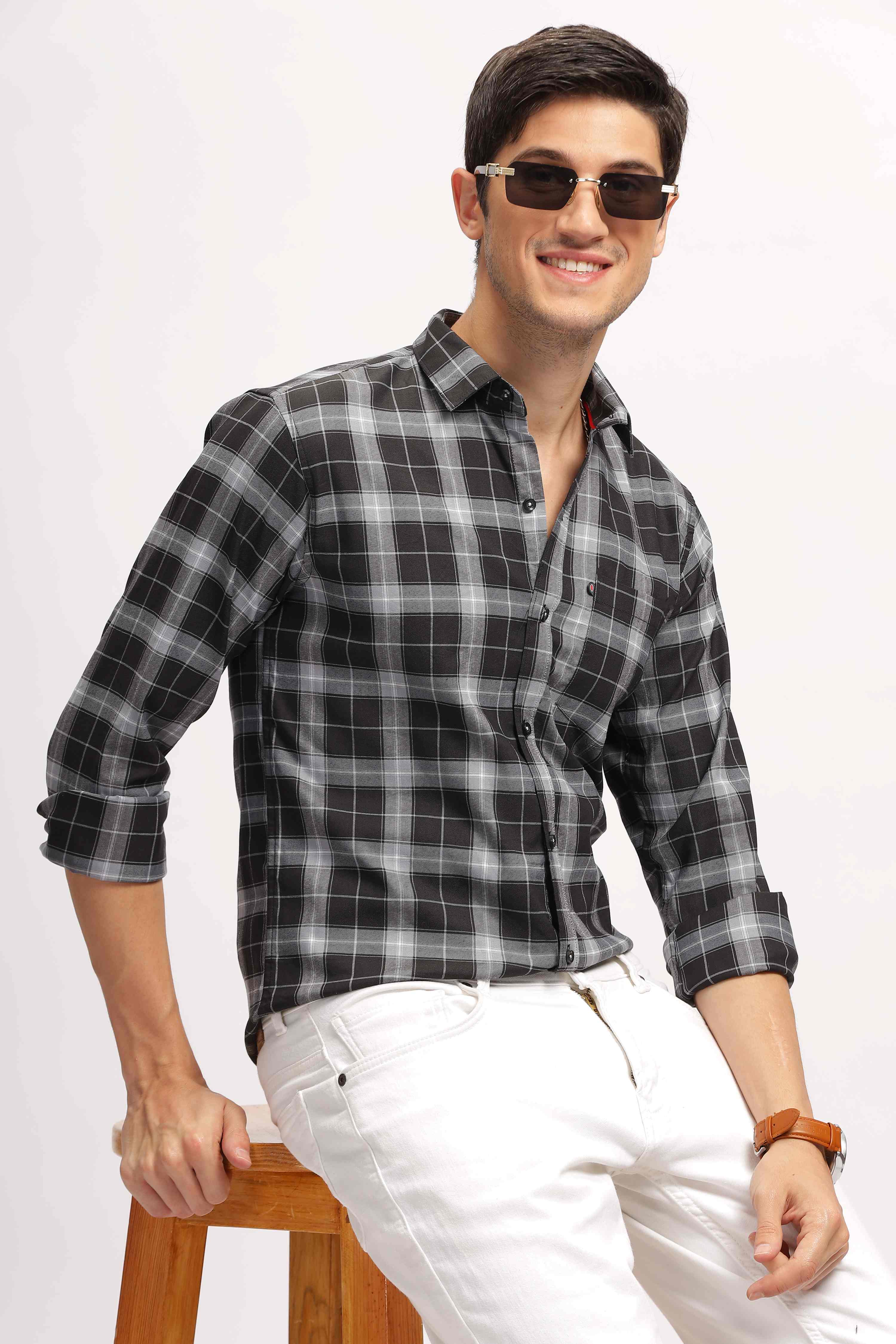 Bold Square Black Checks Shirt