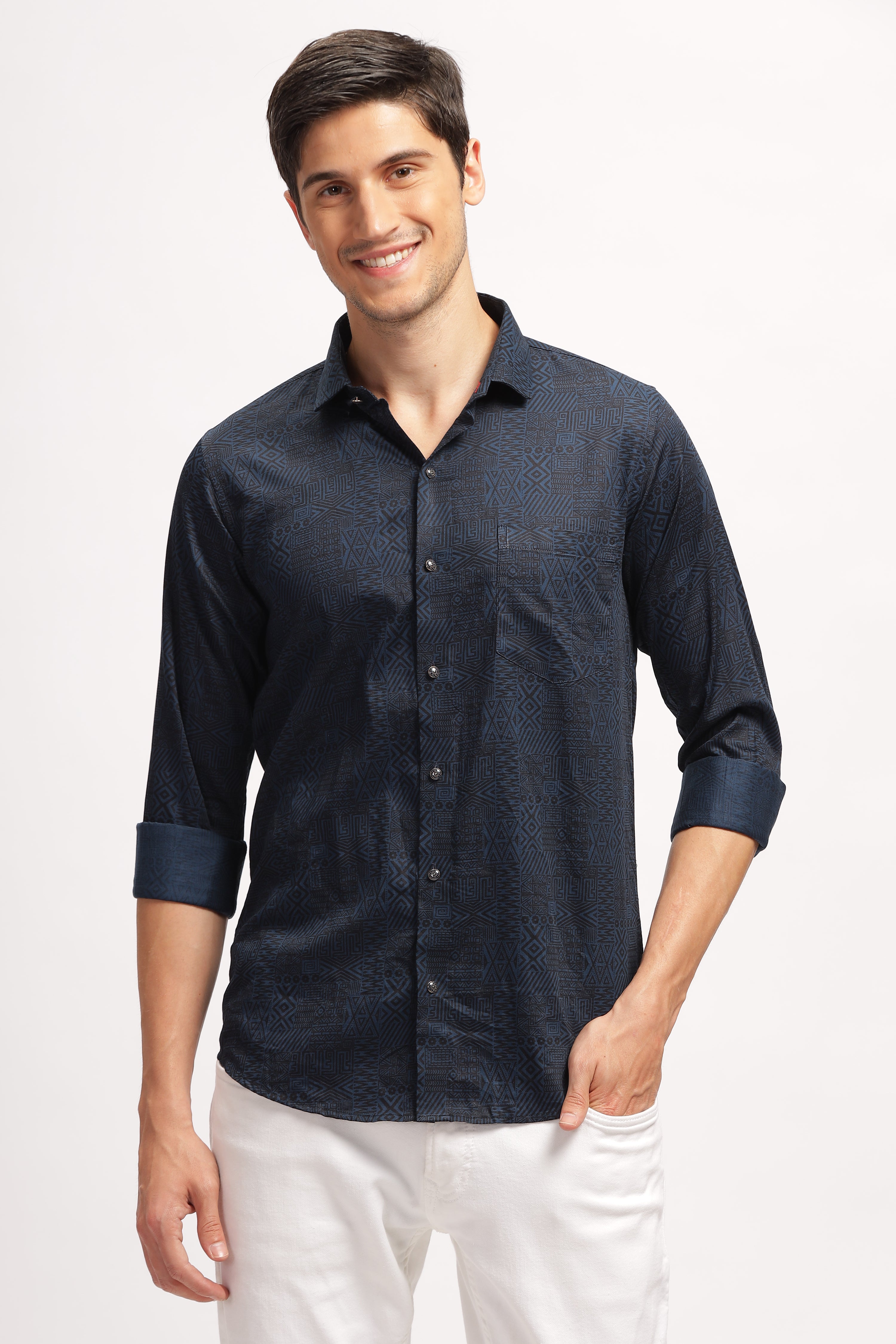 Artiful Navy Blue Corduroy Shirt