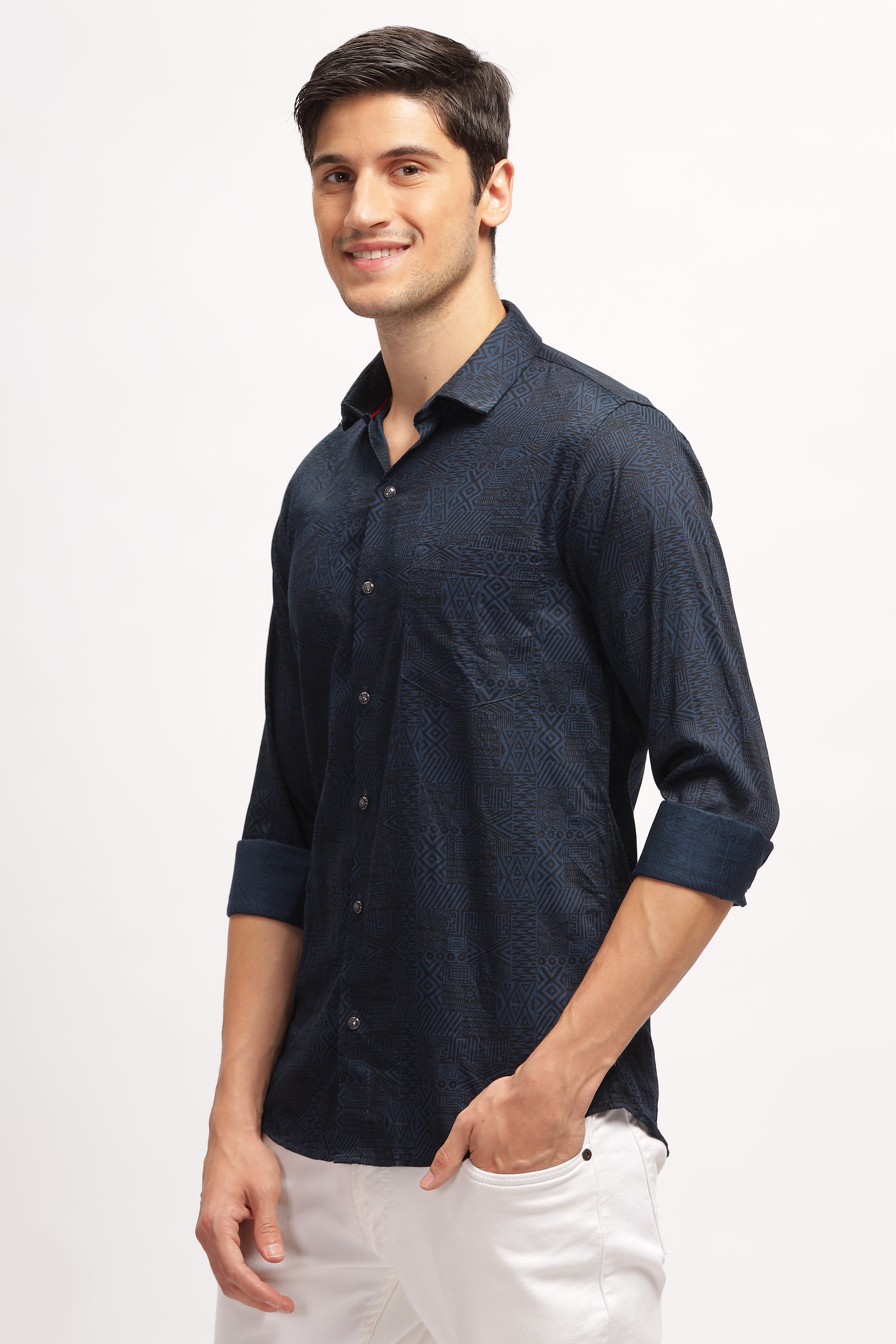 Artiful Navy Blue Corduroy Shirt