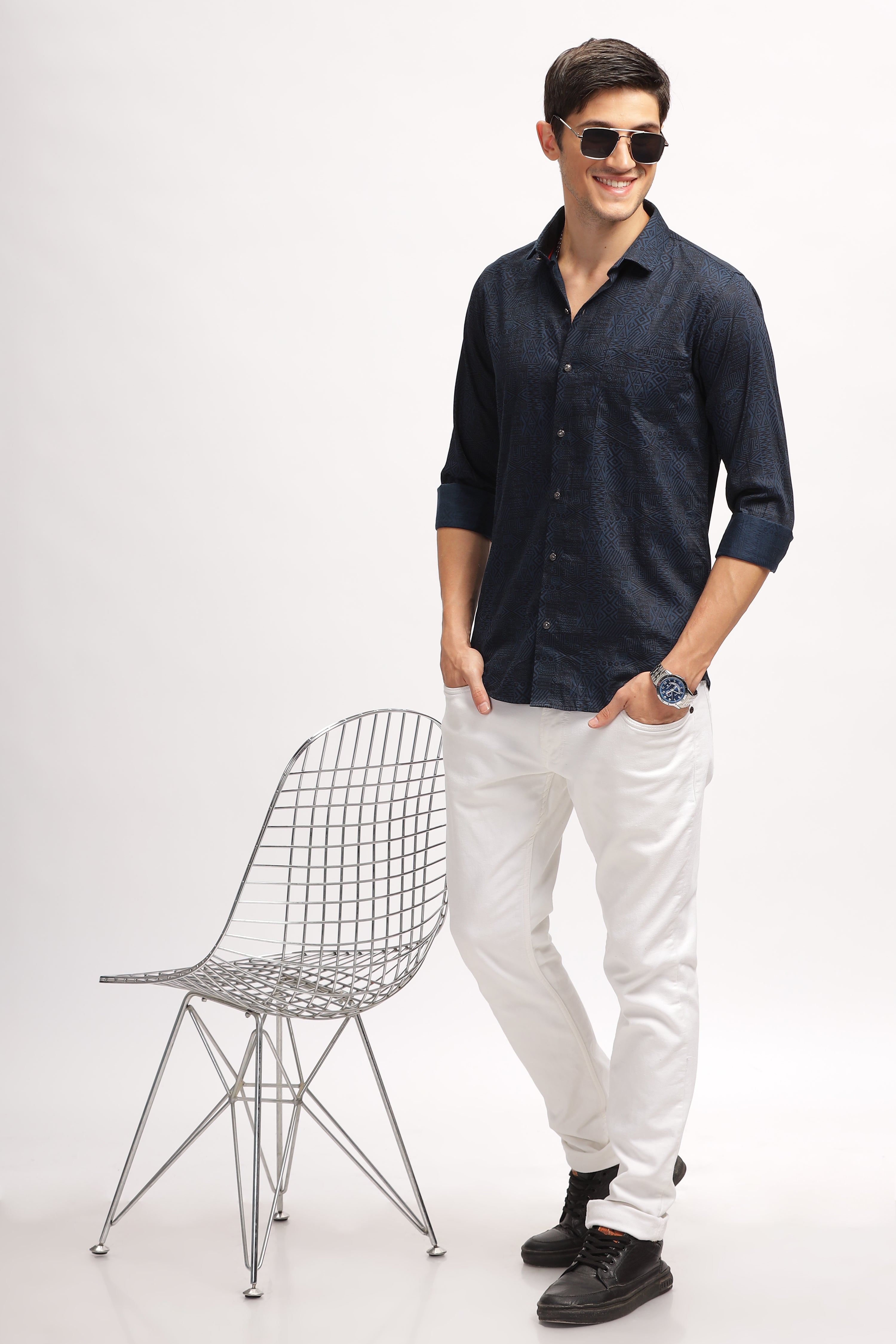 Artiful Navy Blue Corduroy Shirt