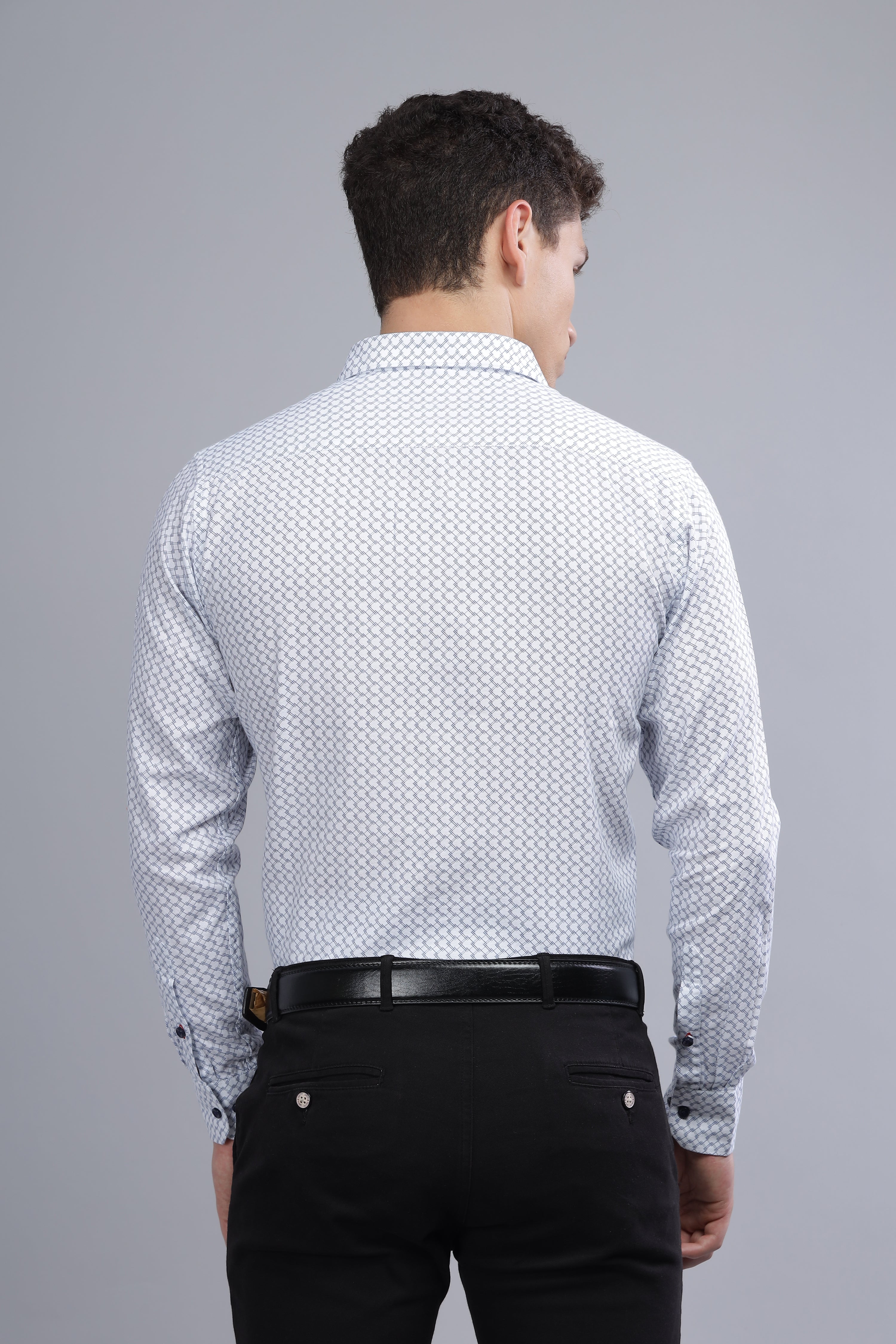 Square Printed White Shirt