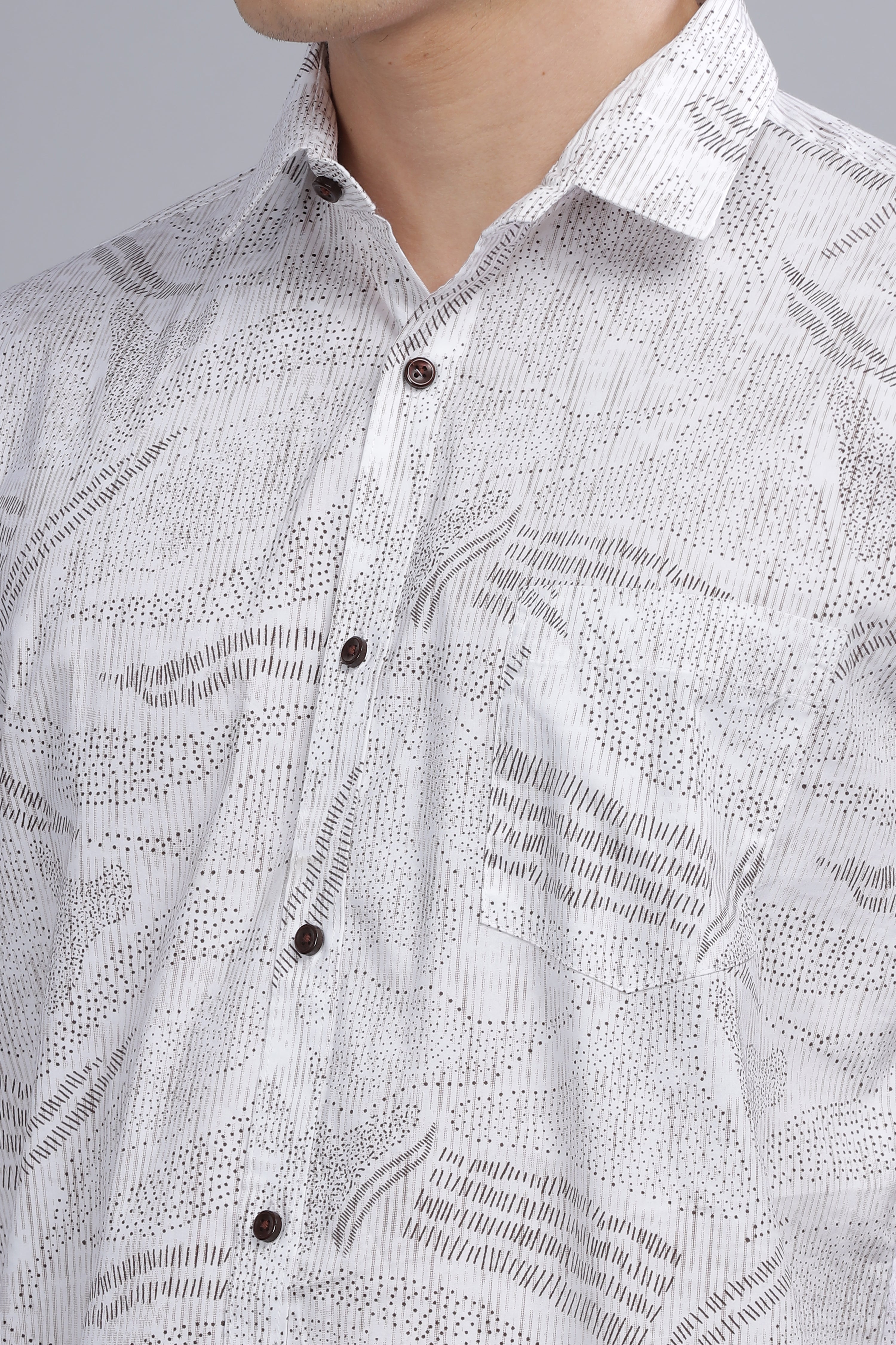 Formal Printed White Shirt