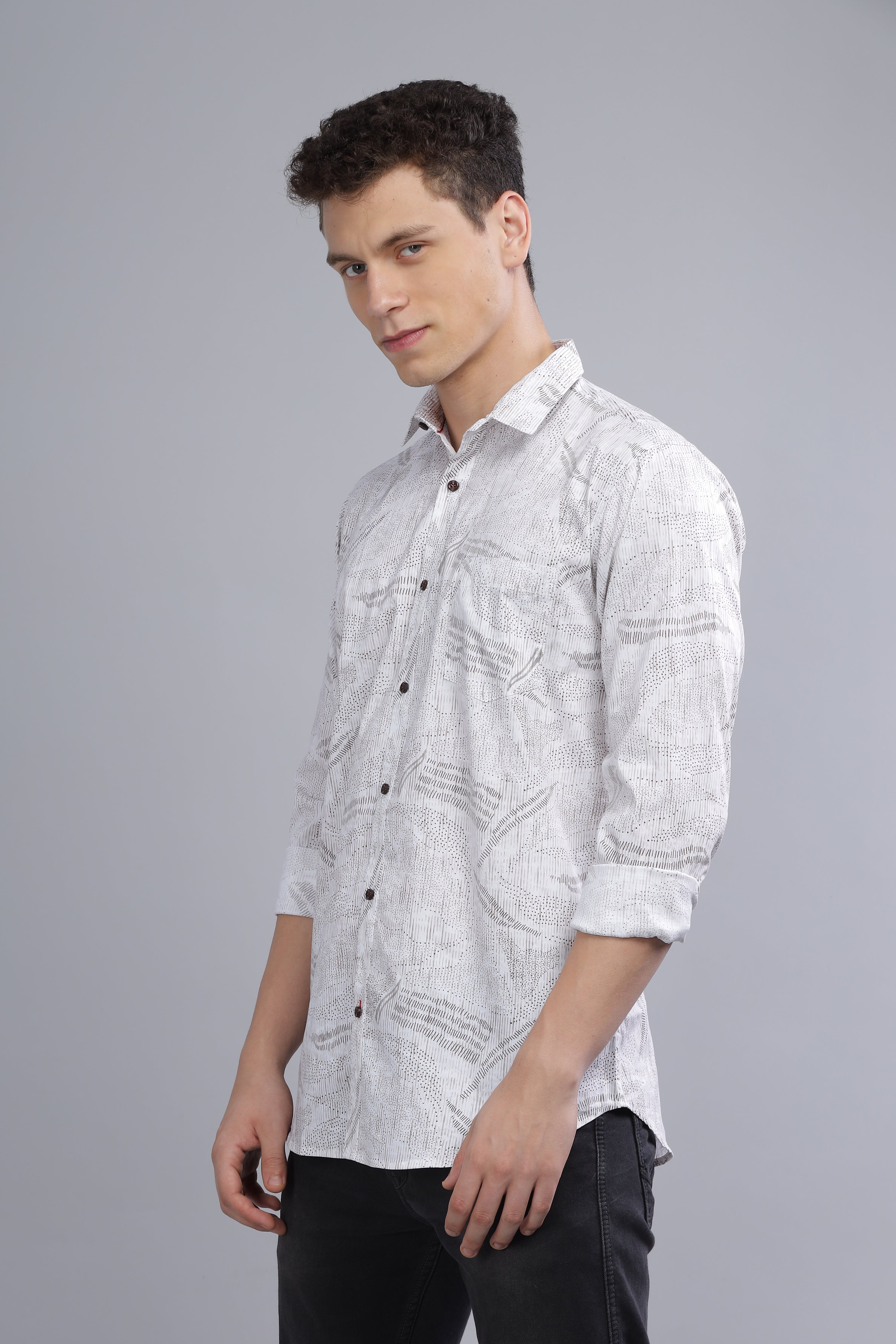 Formal Printed White Shirt