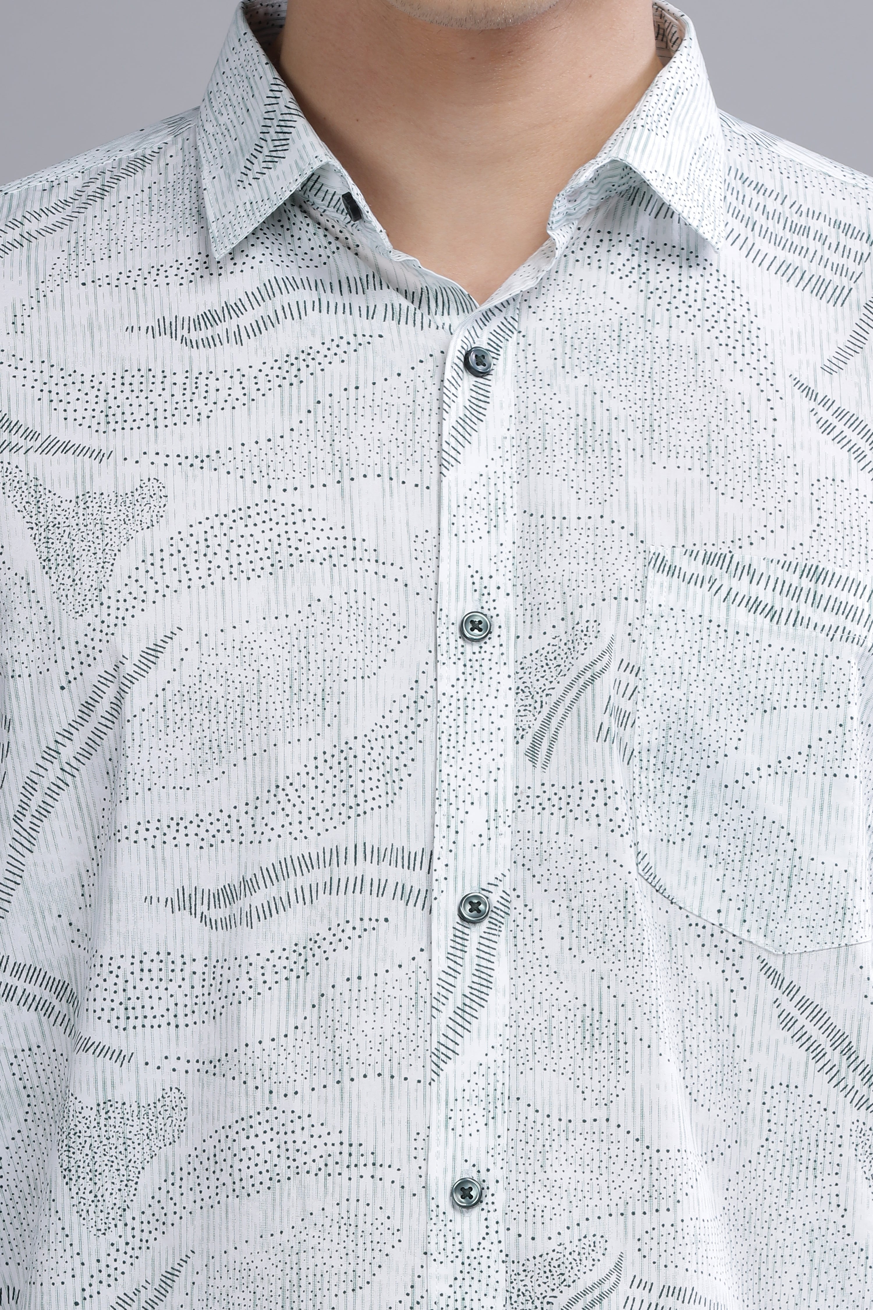 Formal Printed White Shirt