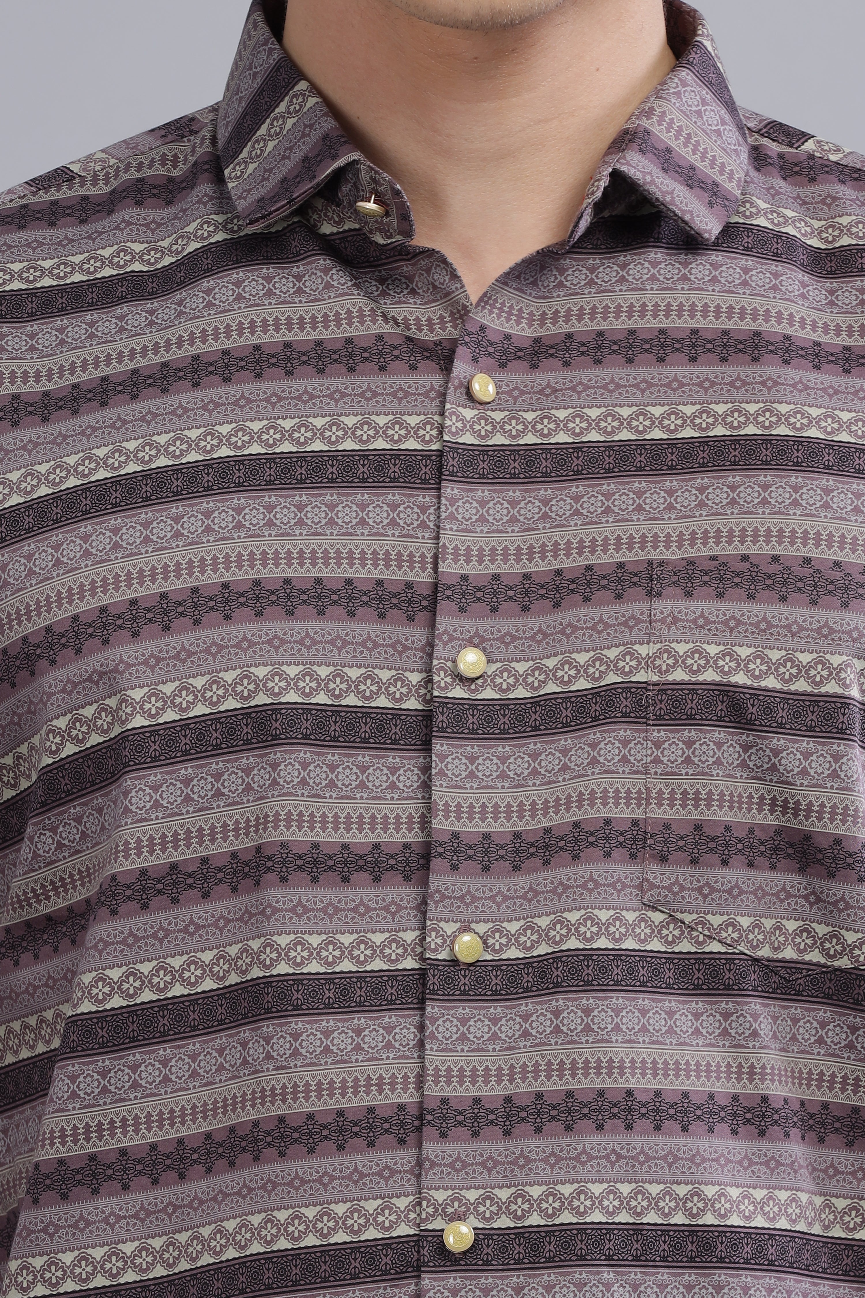 Stripes Design Brown Shirt