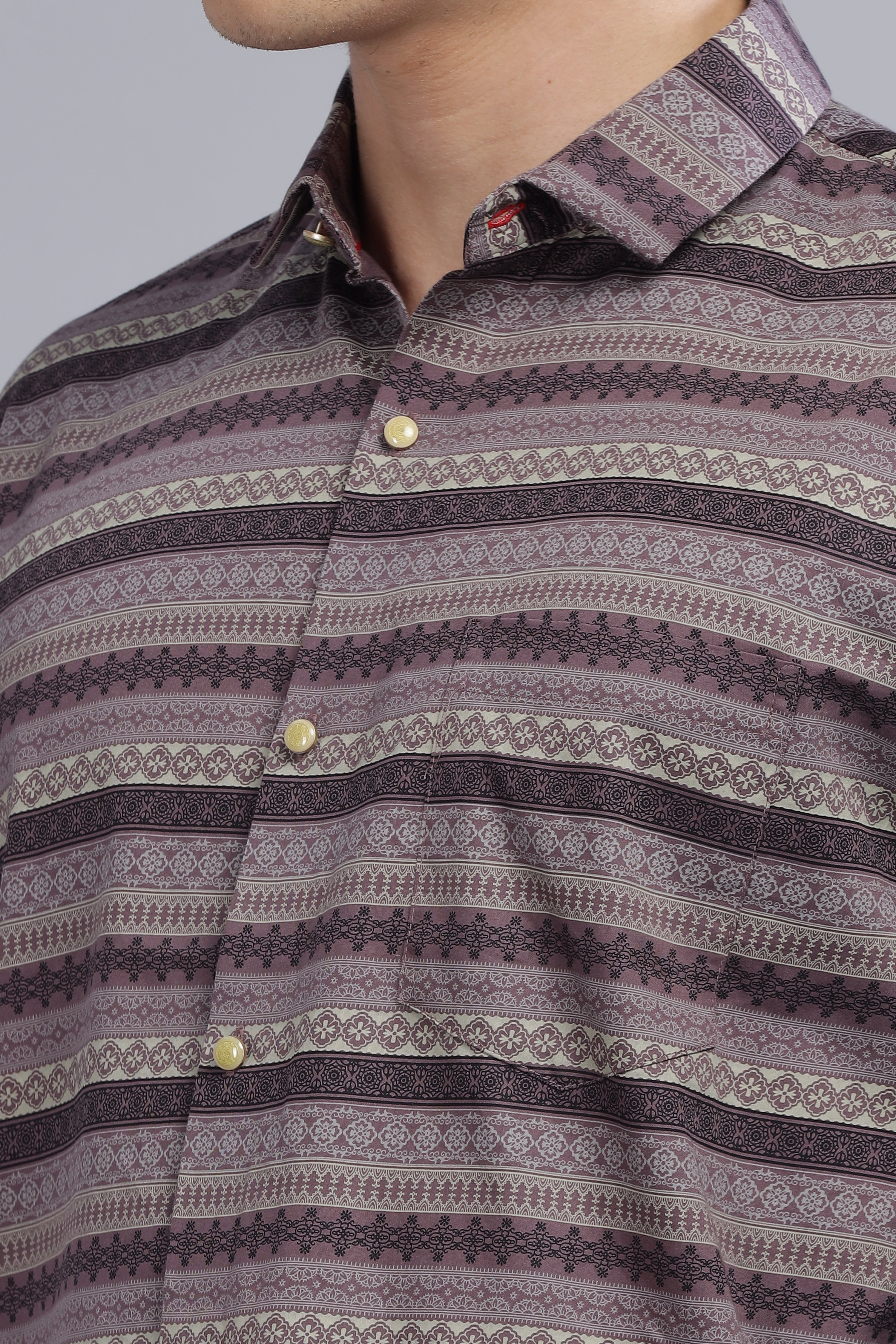 Stripes Design Brown Shirt