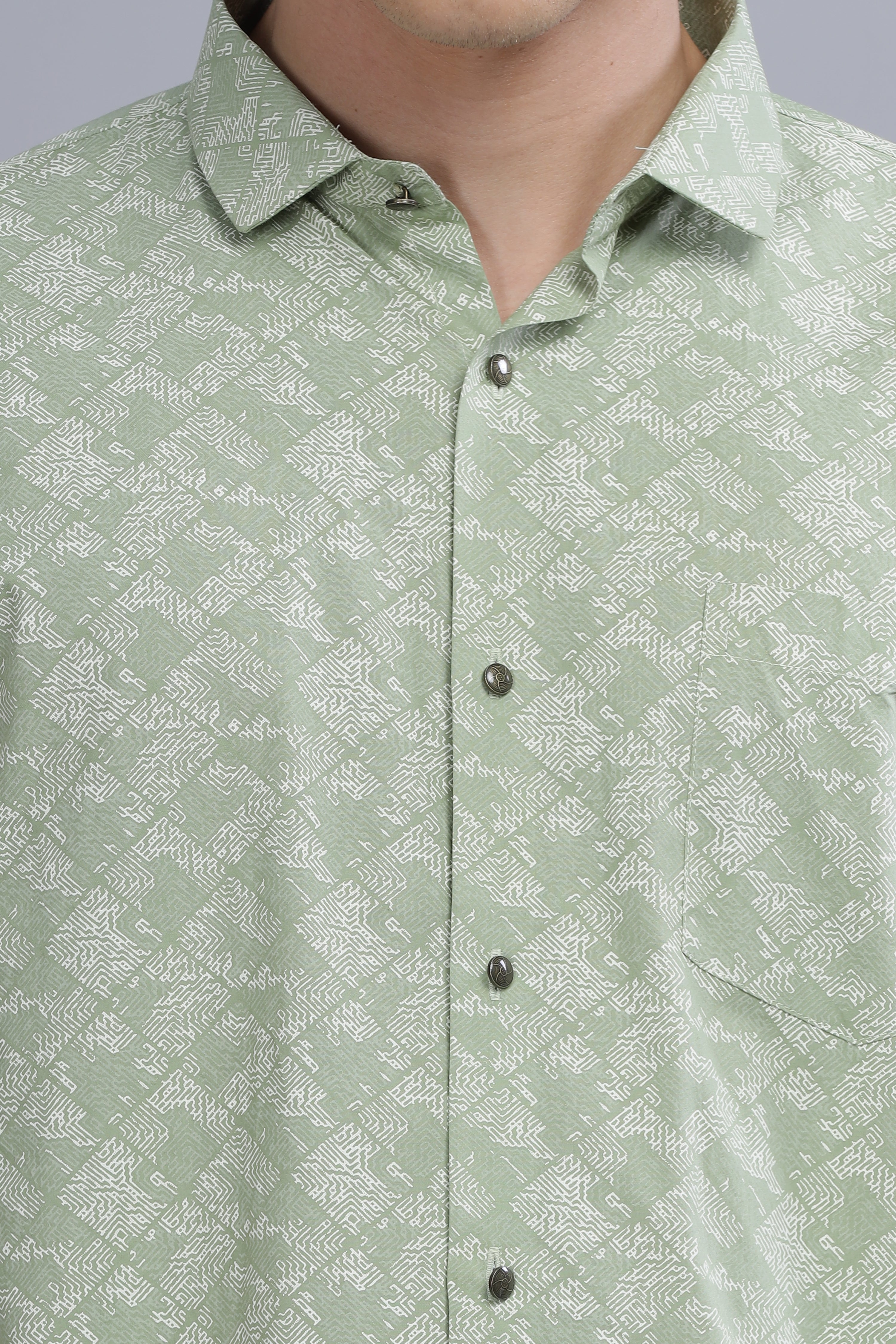 Green Printed Digital Shirt