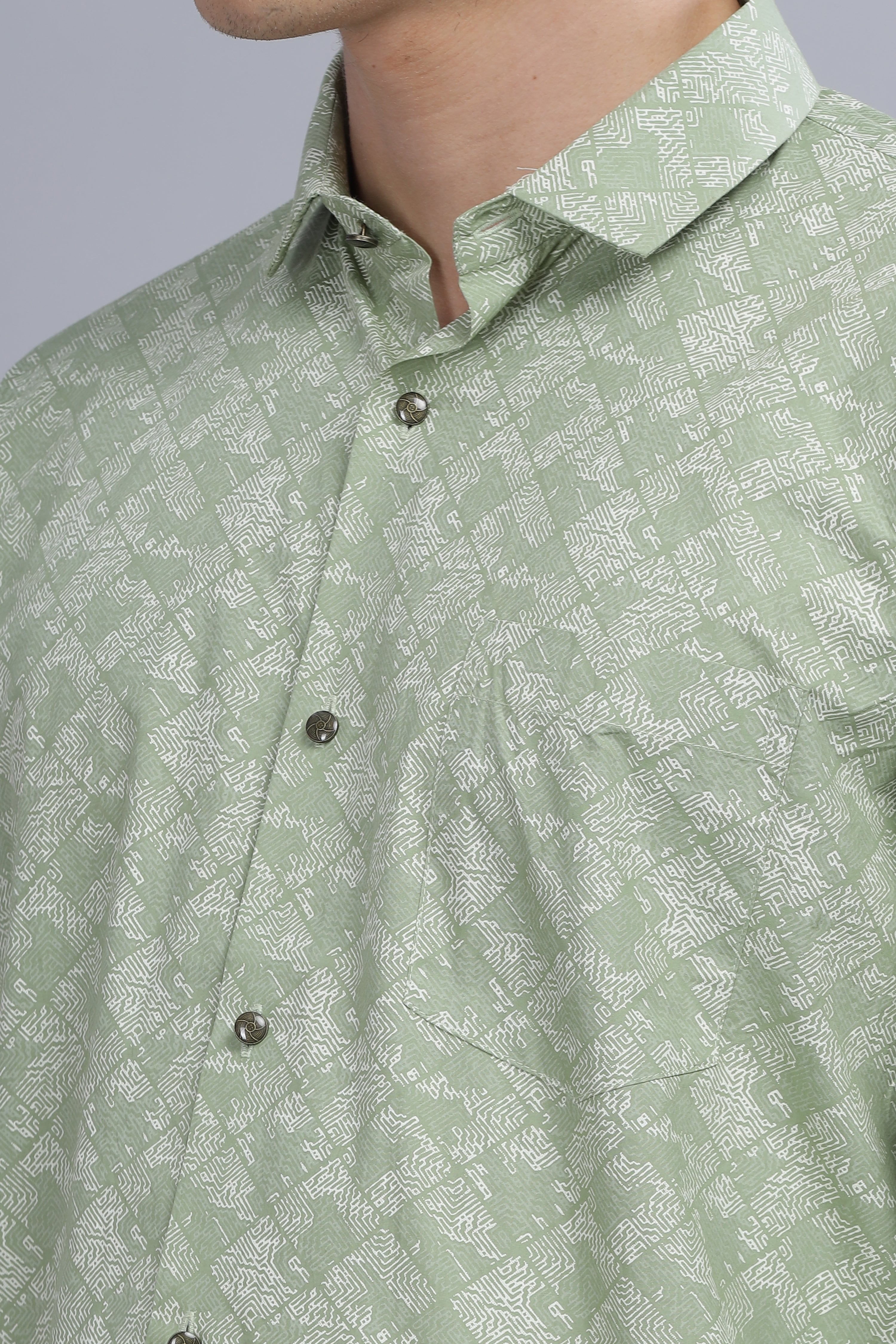 Green Printed Digital Shirt