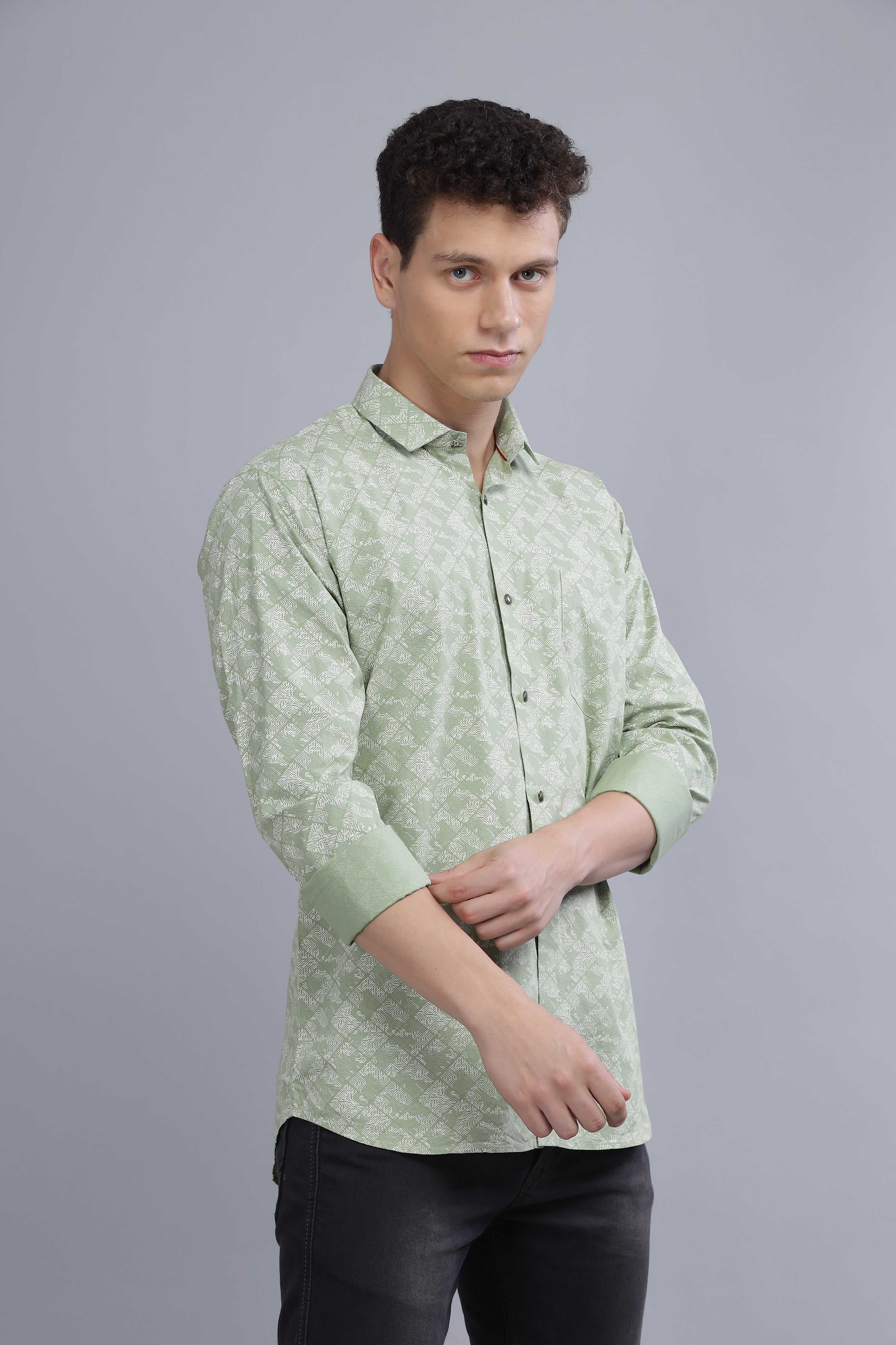 Green Printed Digital Shirt