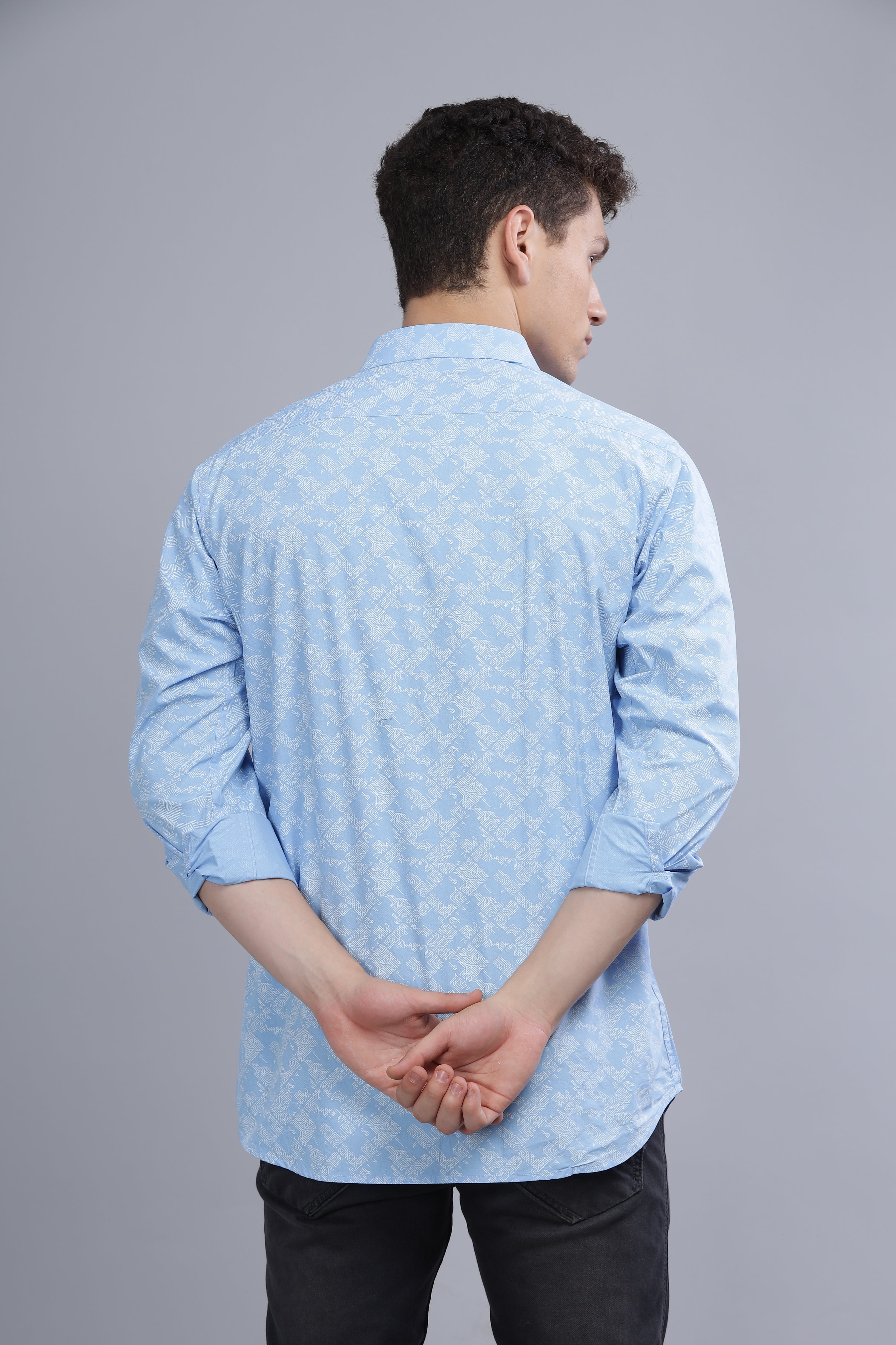 Blue Printed Digital Shirt