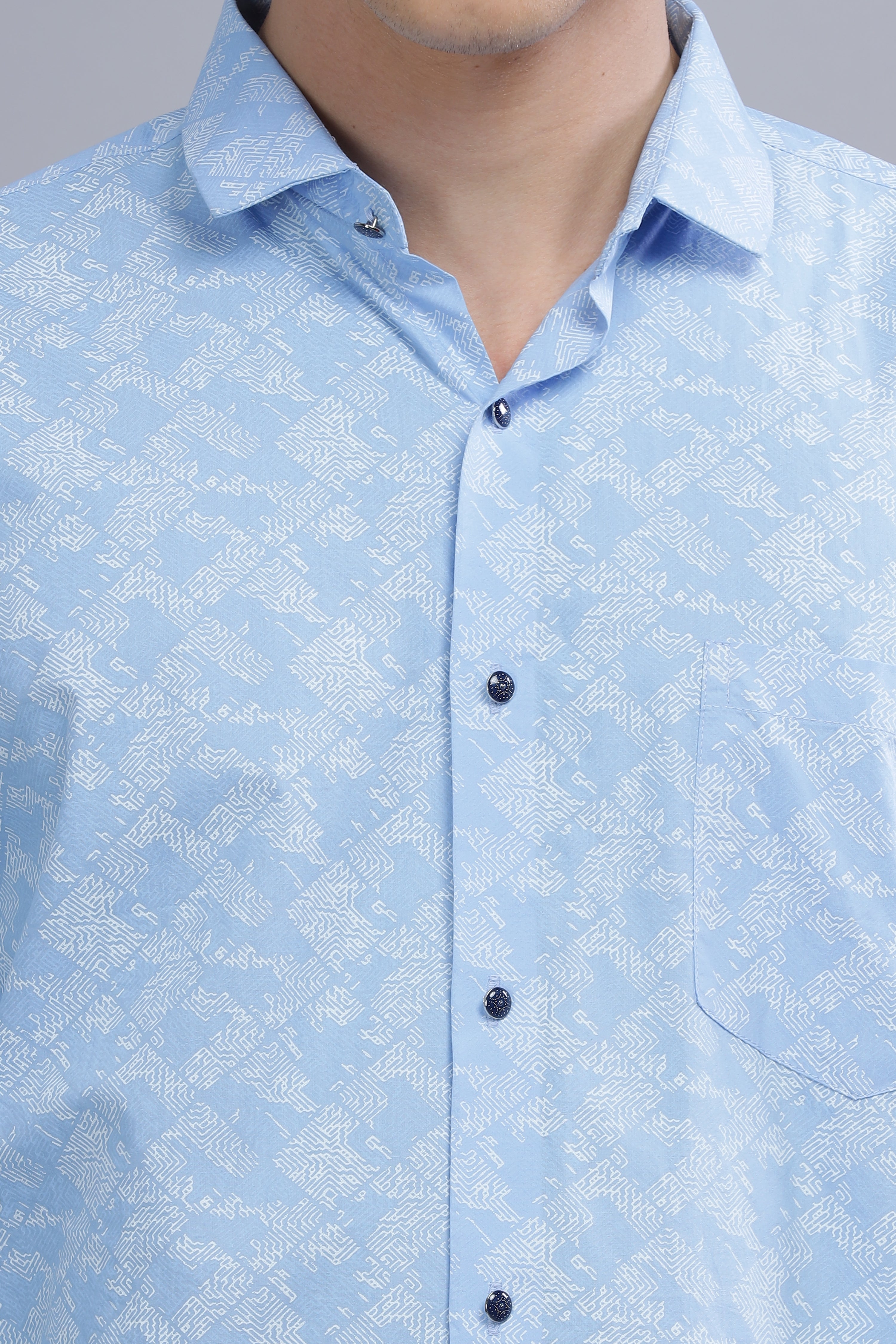 Blue Printed Digital Shirt