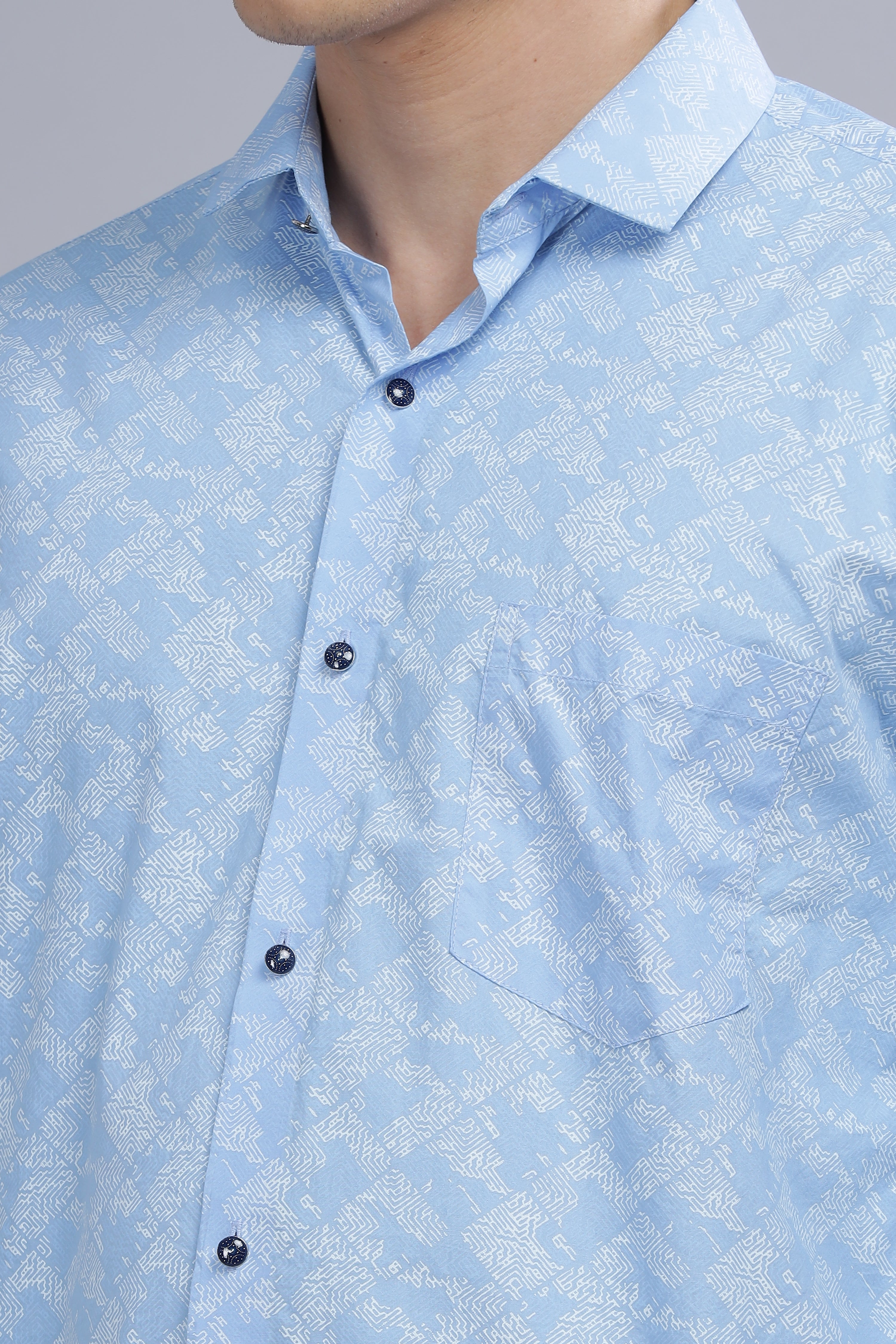 Blue Printed Digital Shirt