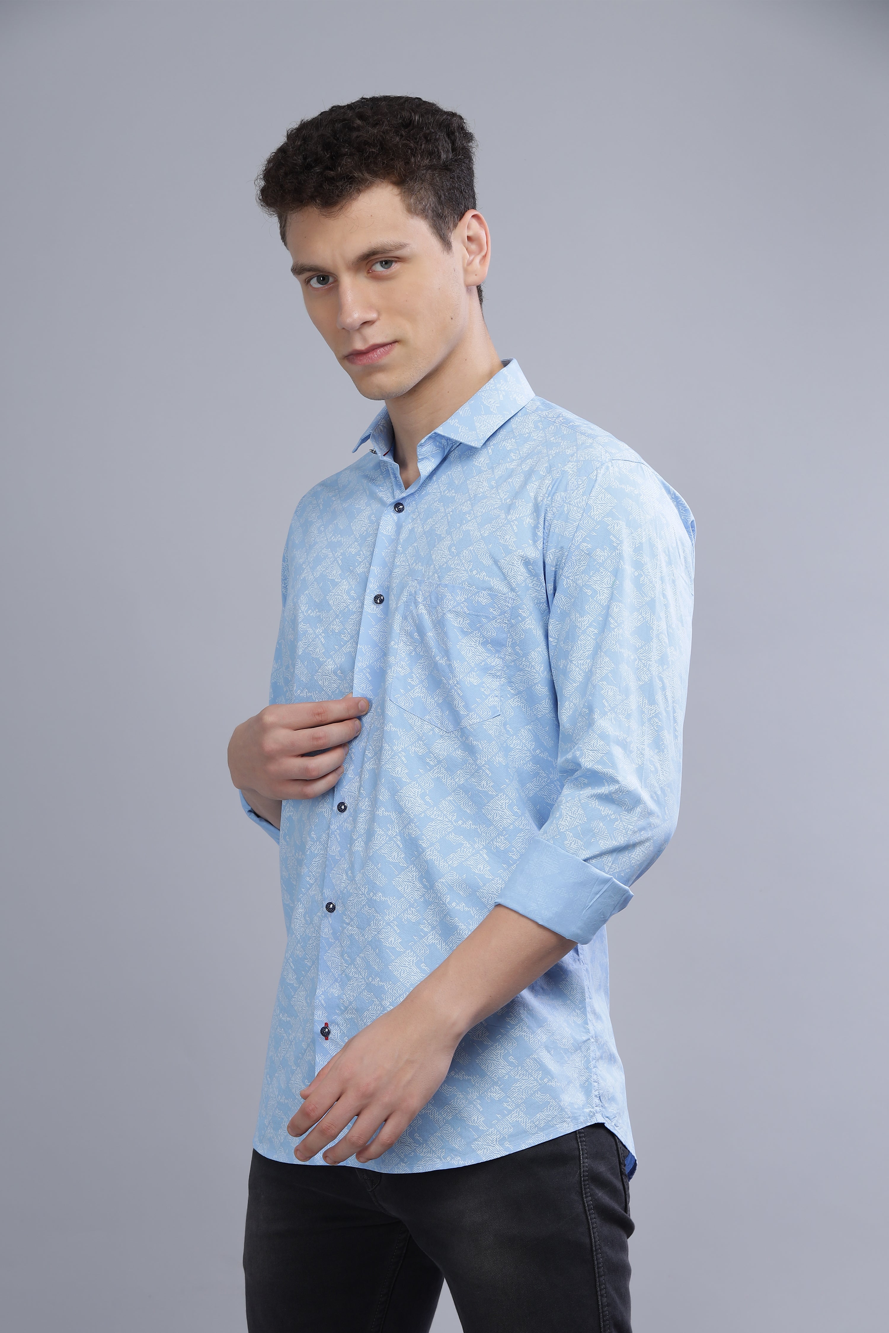 Blue Printed Digital Shirt