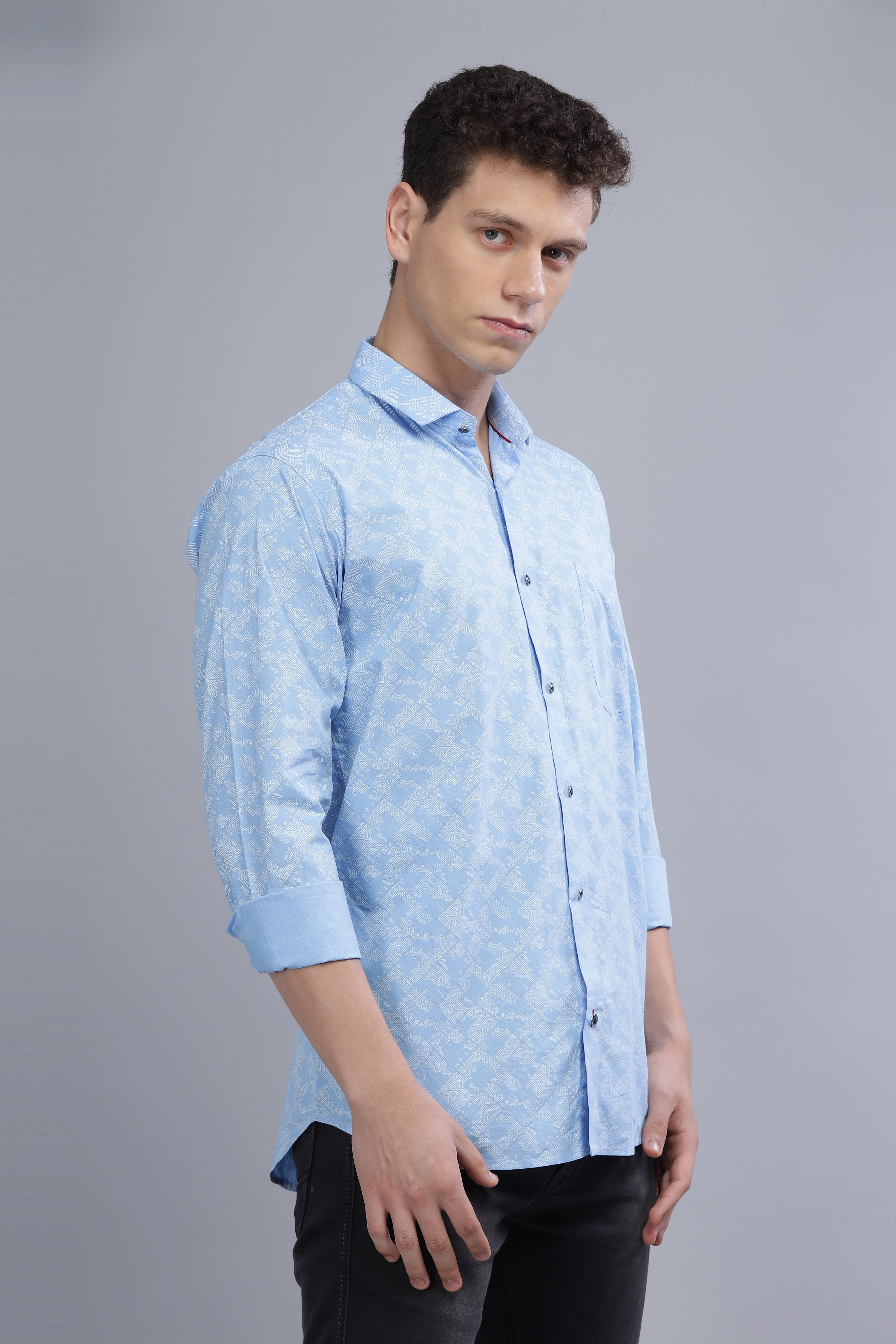 Blue Printed Digital Shirt