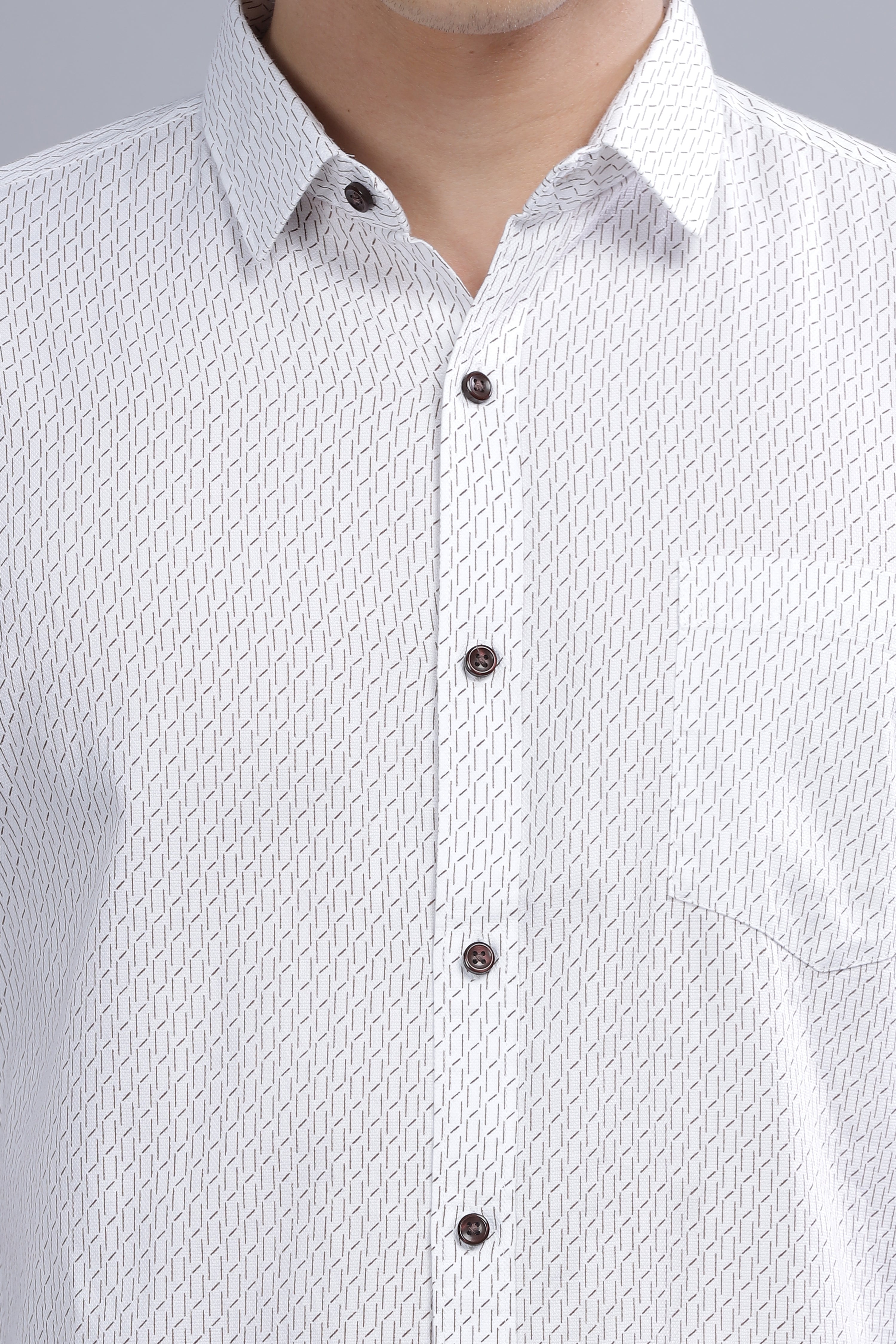 White Casual Printed Shirt