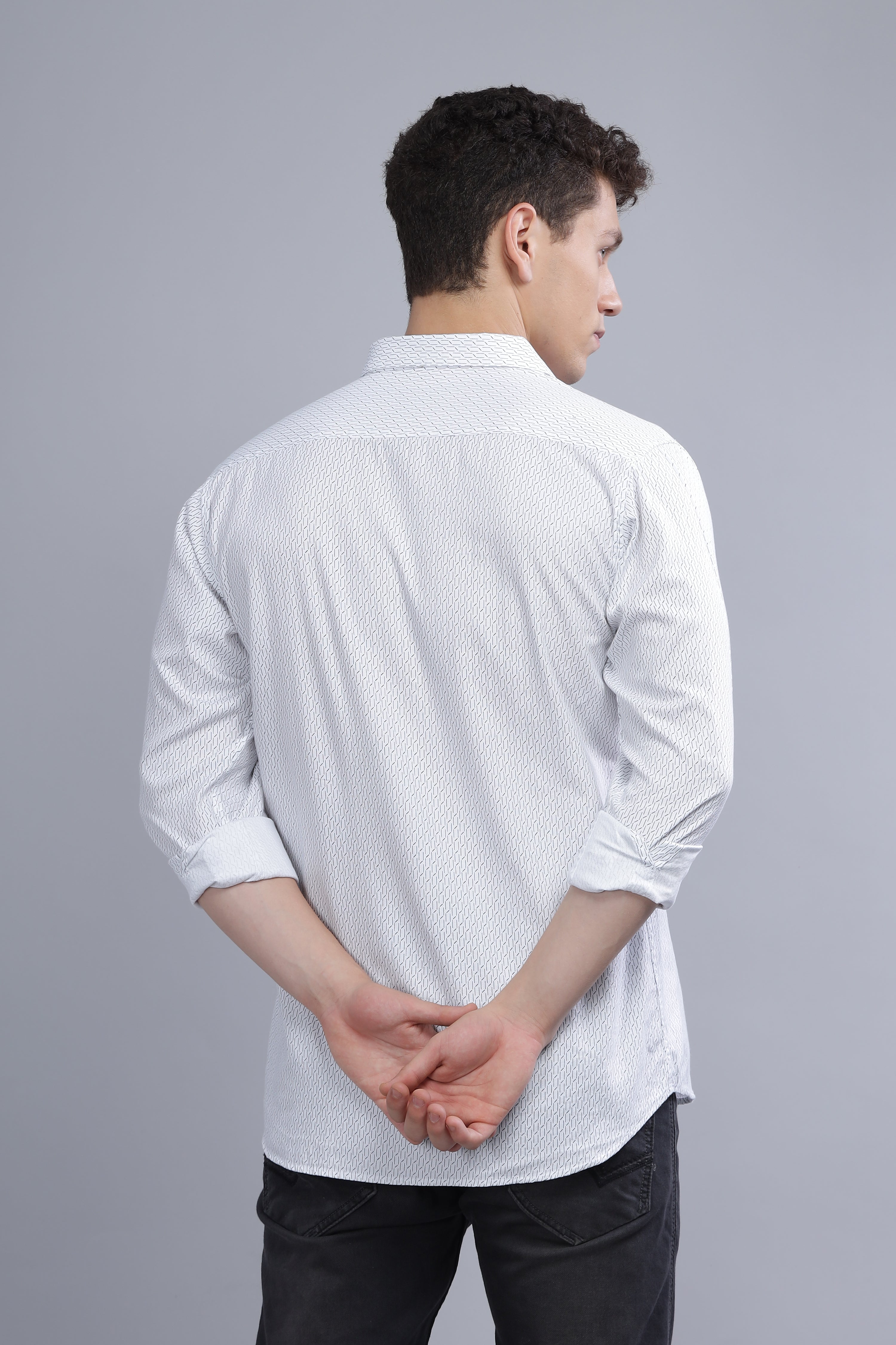 White Casual Printed Shirt