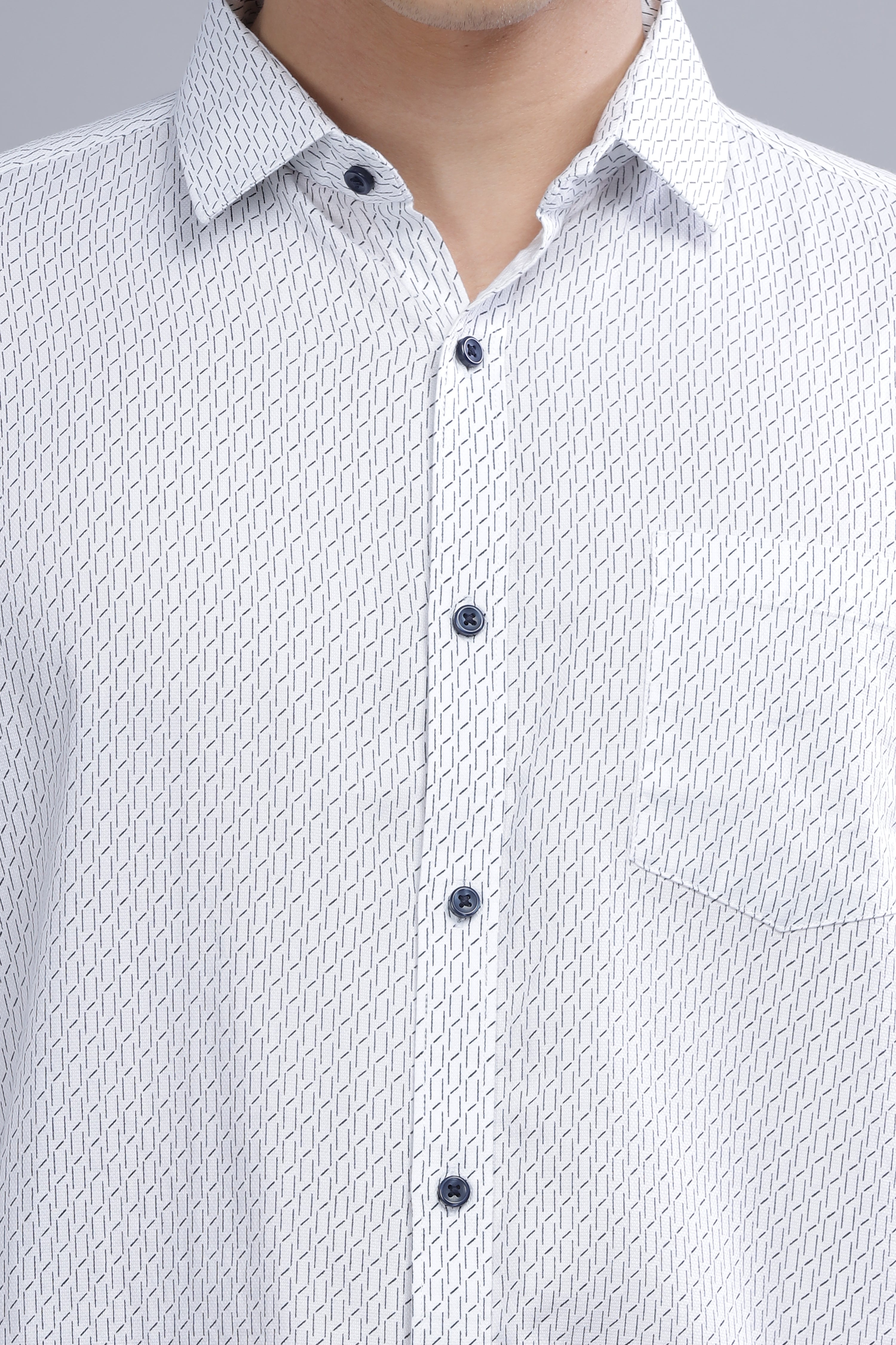 White Casual Printed Shirt