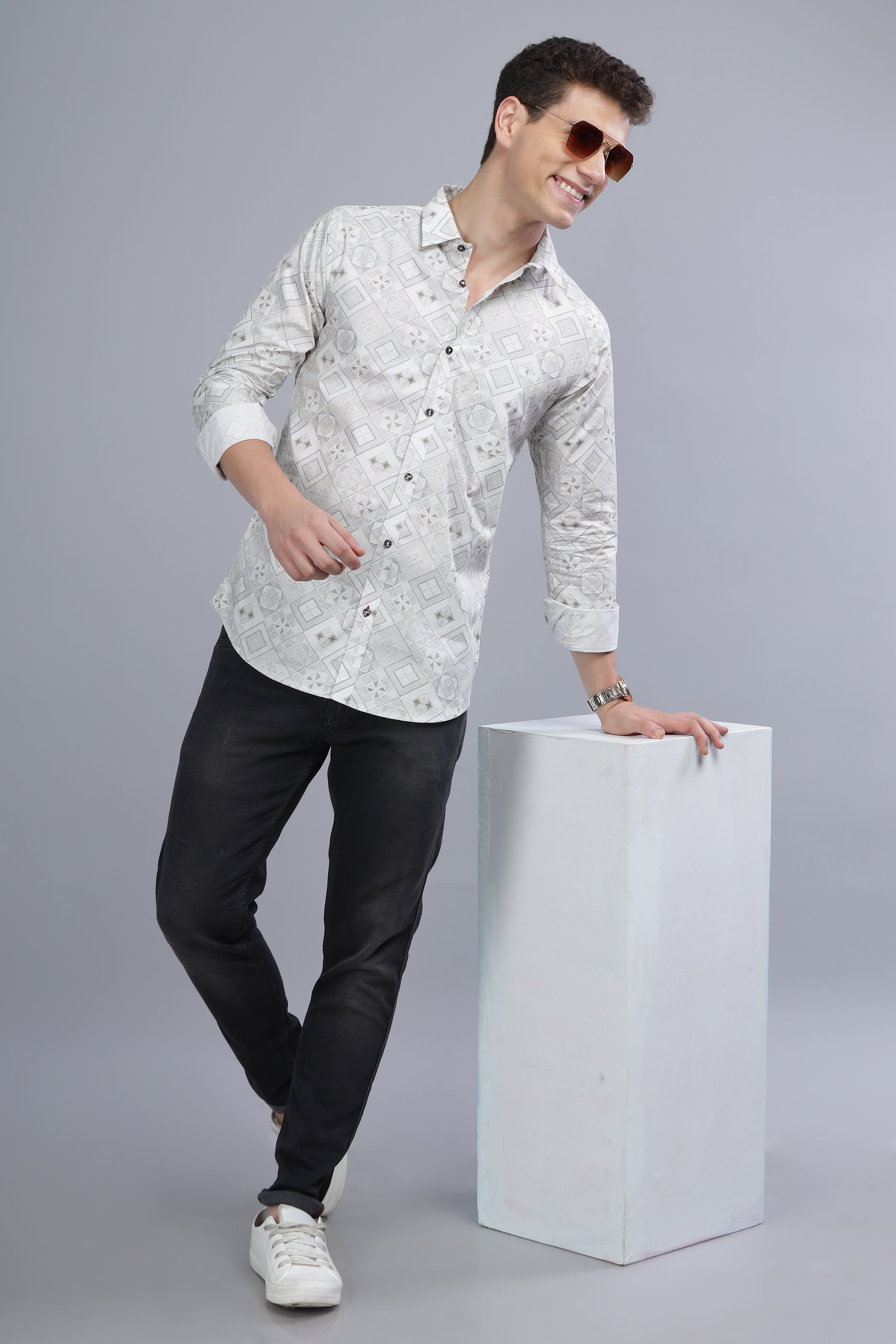 HERITAGE PAISLEY WHITE SHIRT