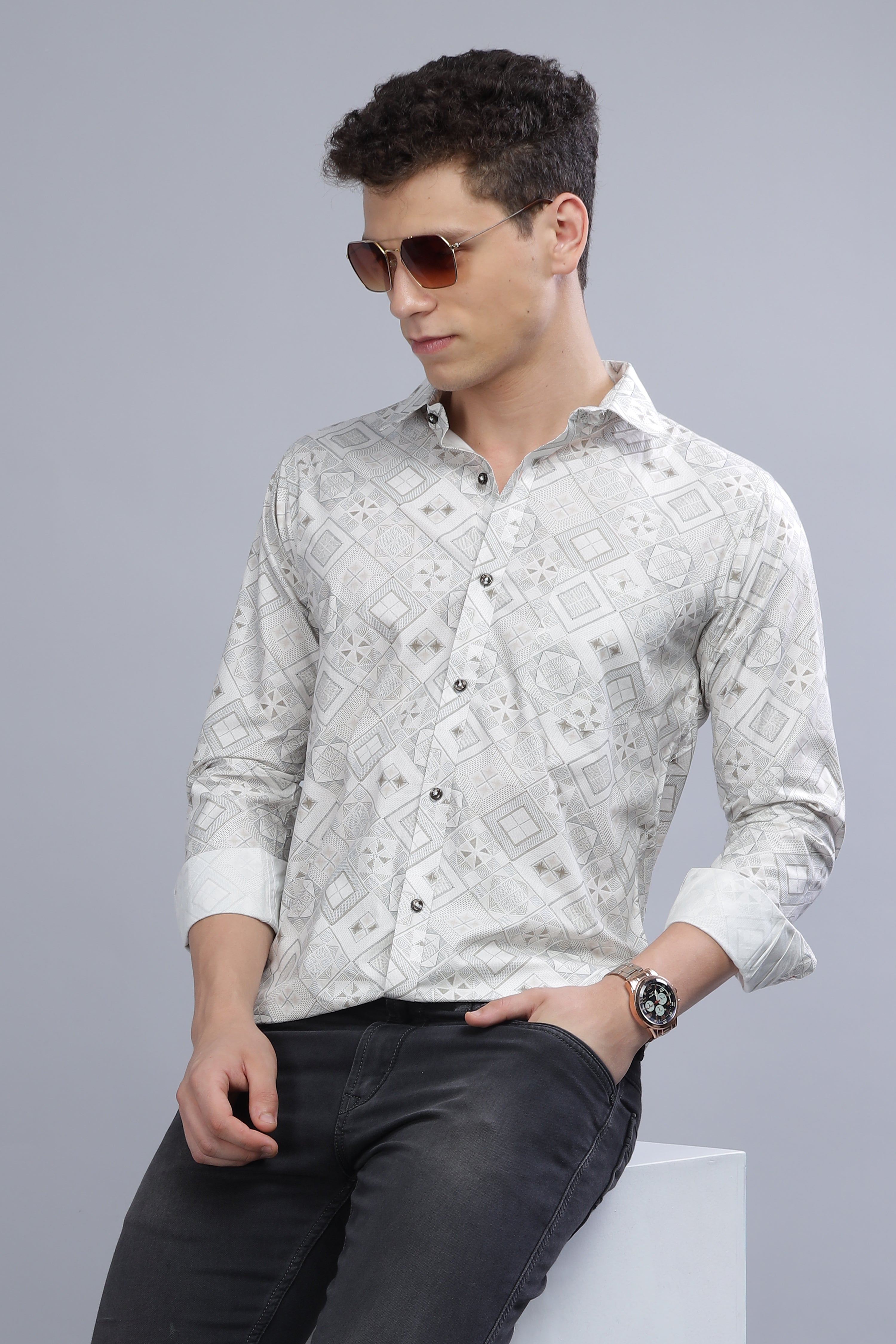 HERITAGE PAISLEY WHITE SHIRT