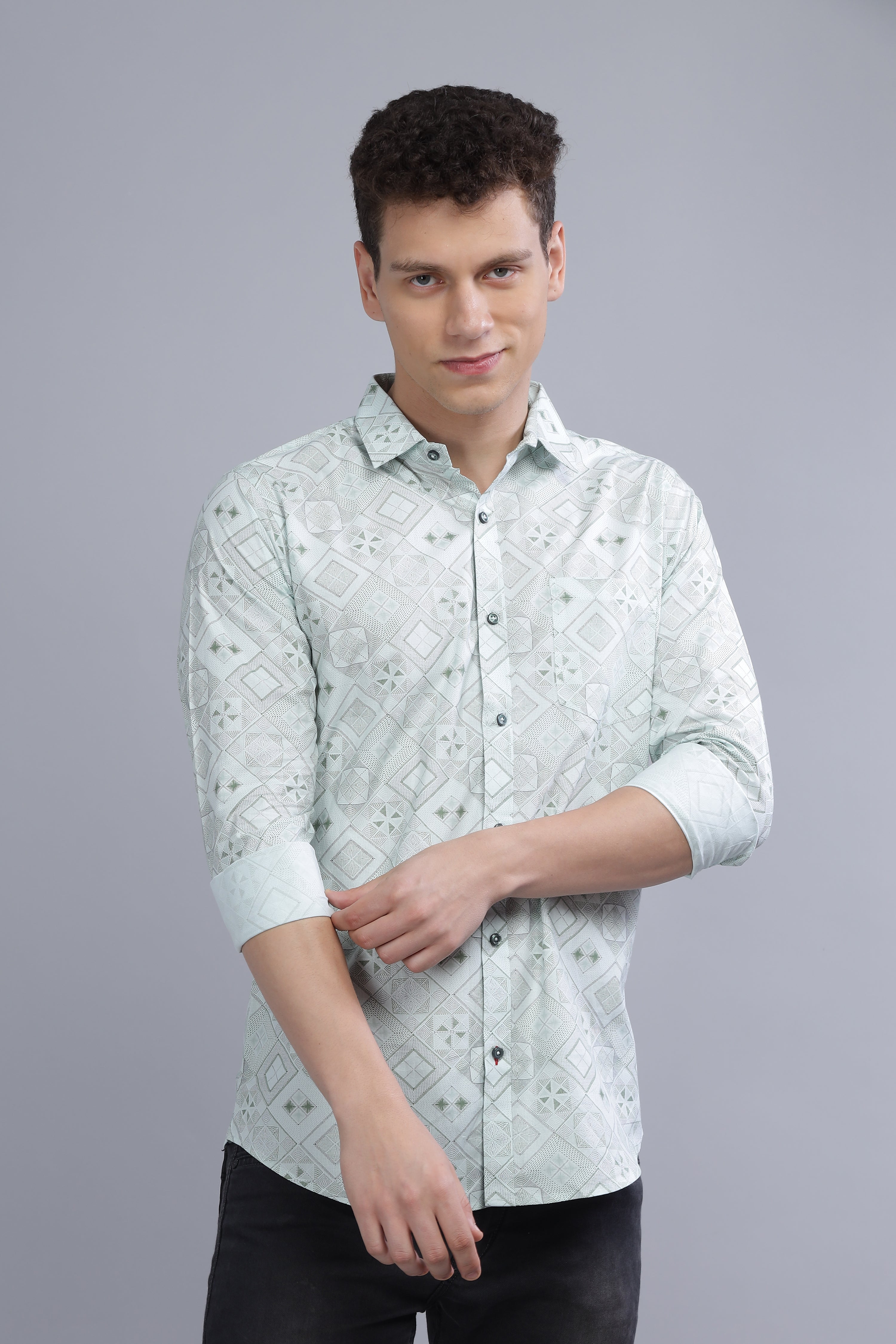 HERITAGE PAISLEY GREEN SHIRT