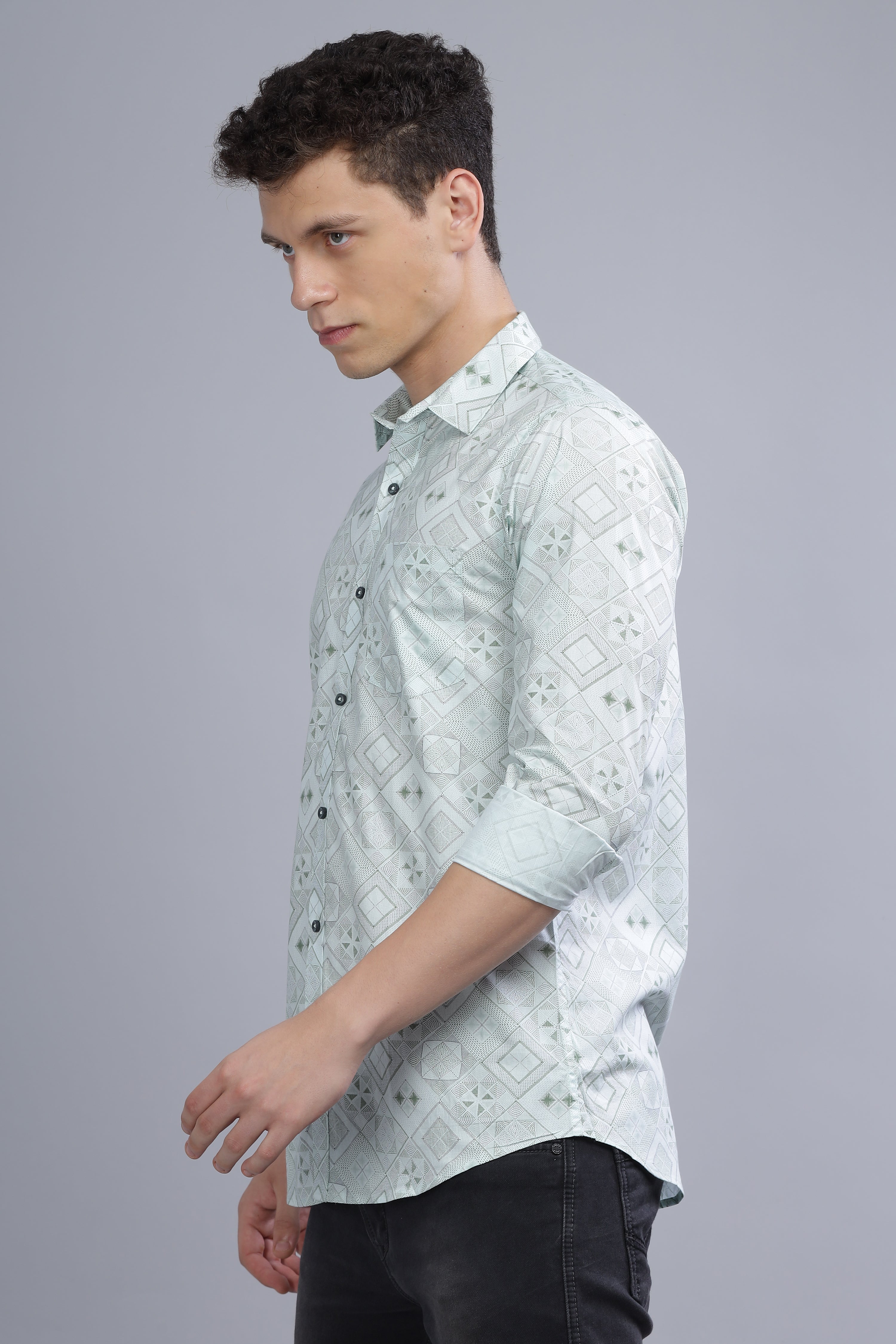 HERITAGE PAISLEY GREEN SHIRT