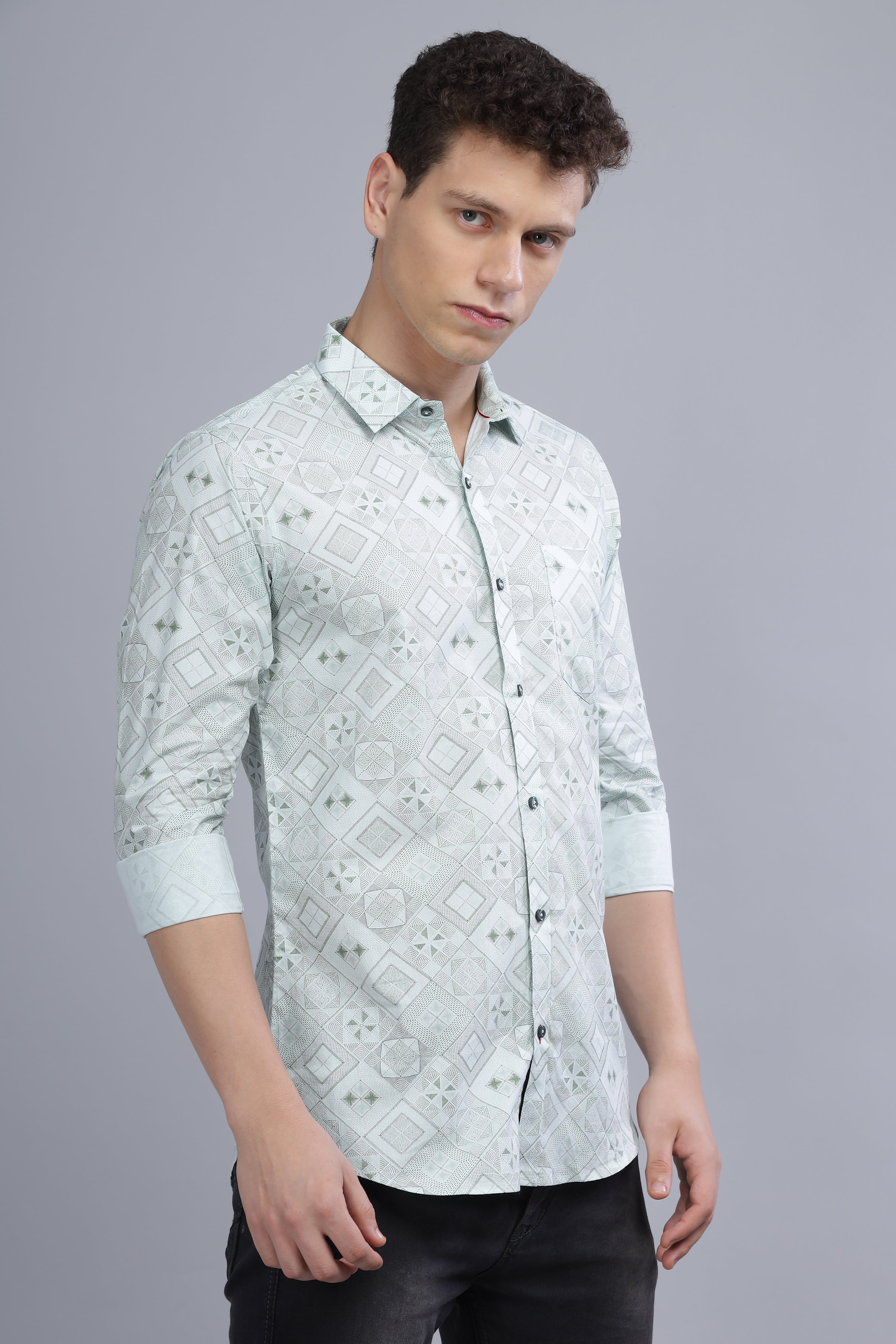 HERITAGE PAISLEY GREEN SHIRT