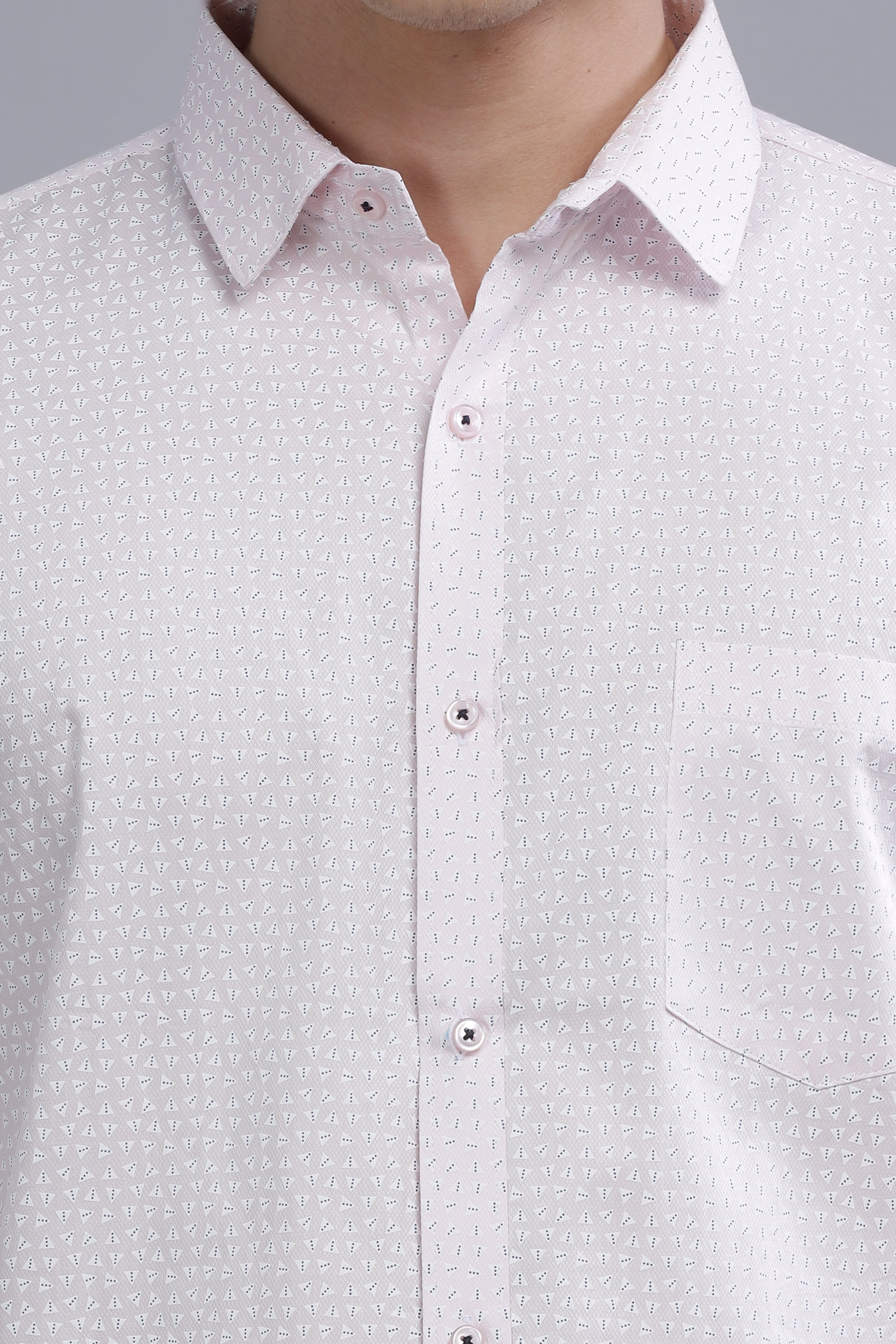 White Digital Formal Printed Shirt