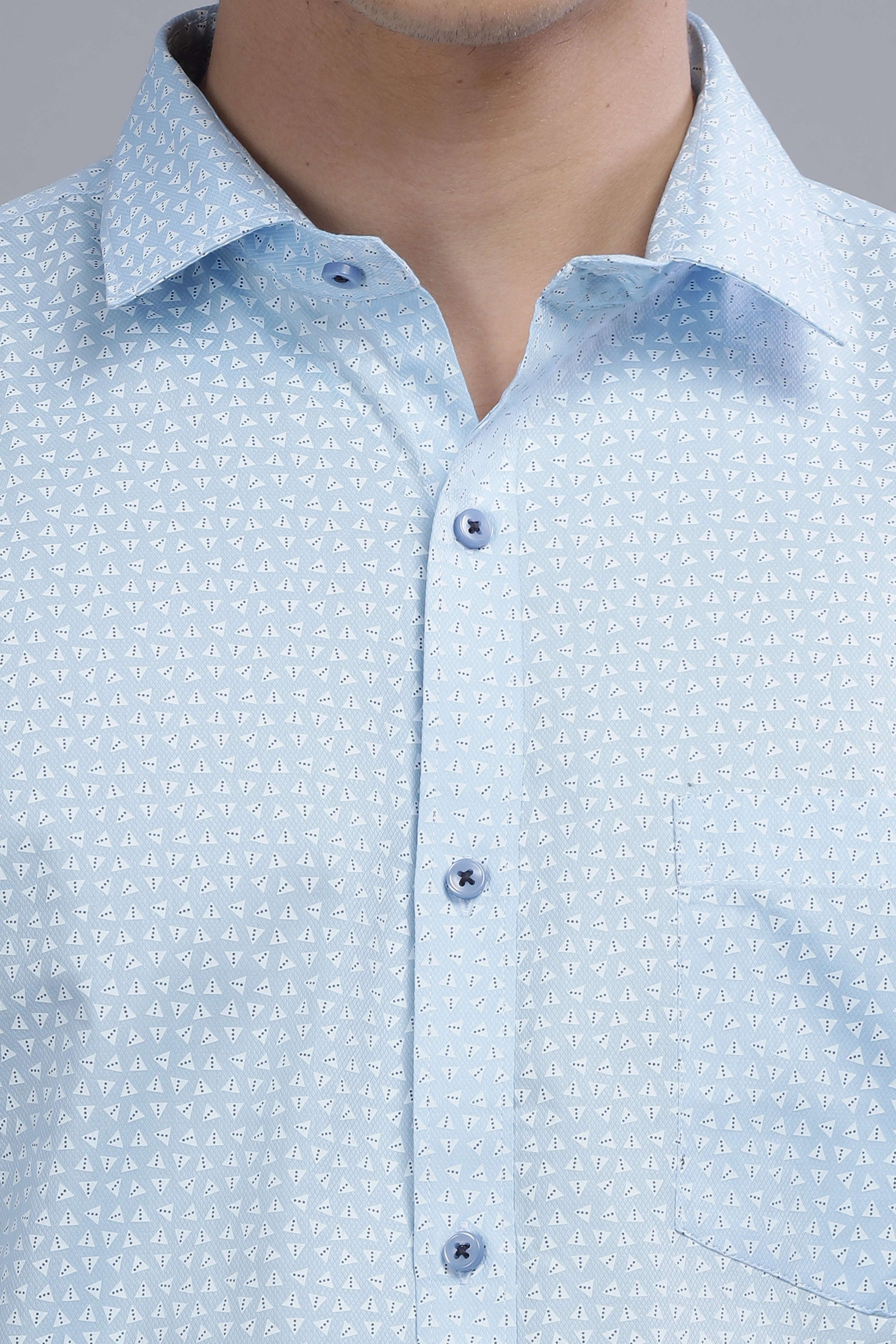 Blue Digital Formal Printed Shirt