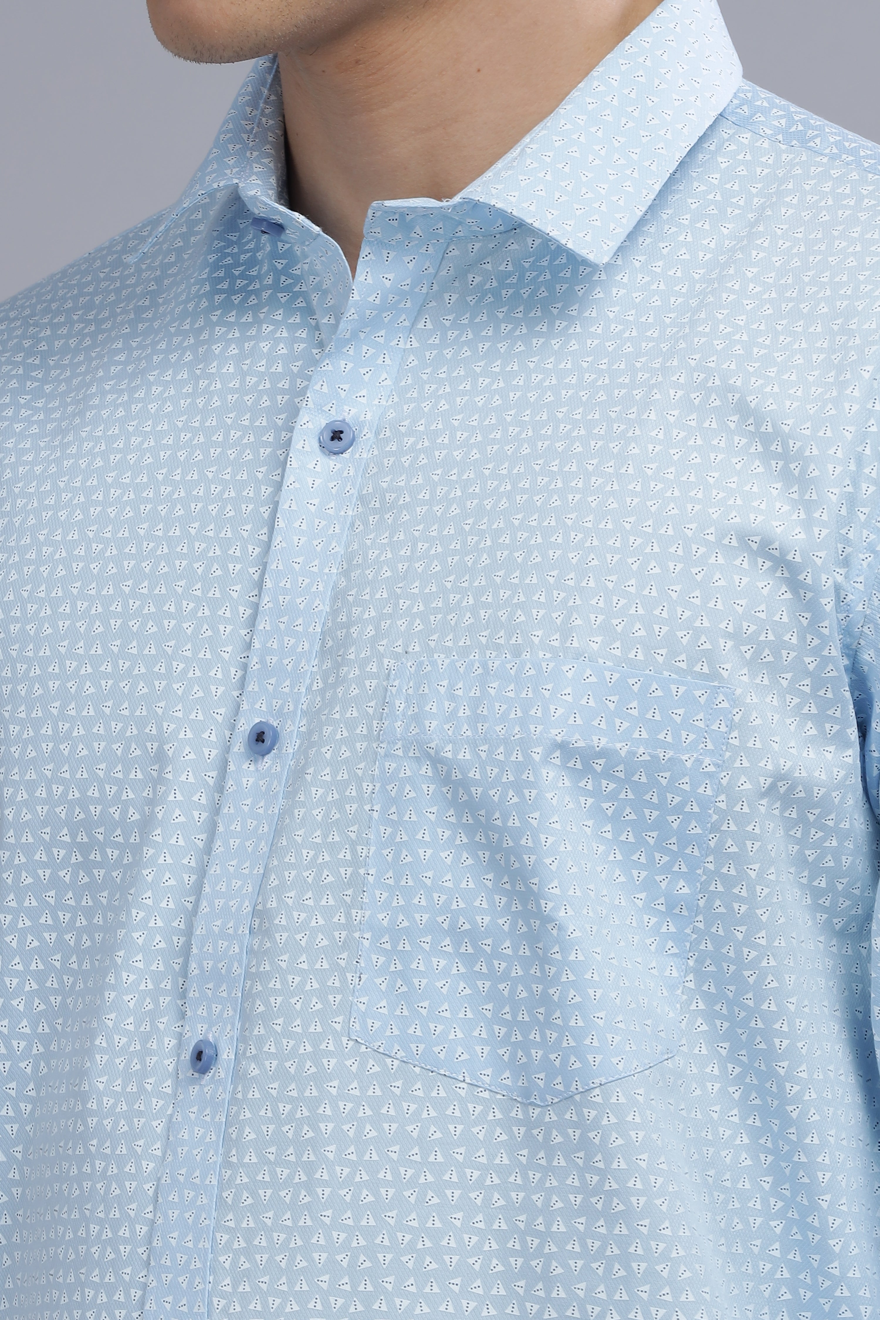 Blue Digital Formal Printed Shirt